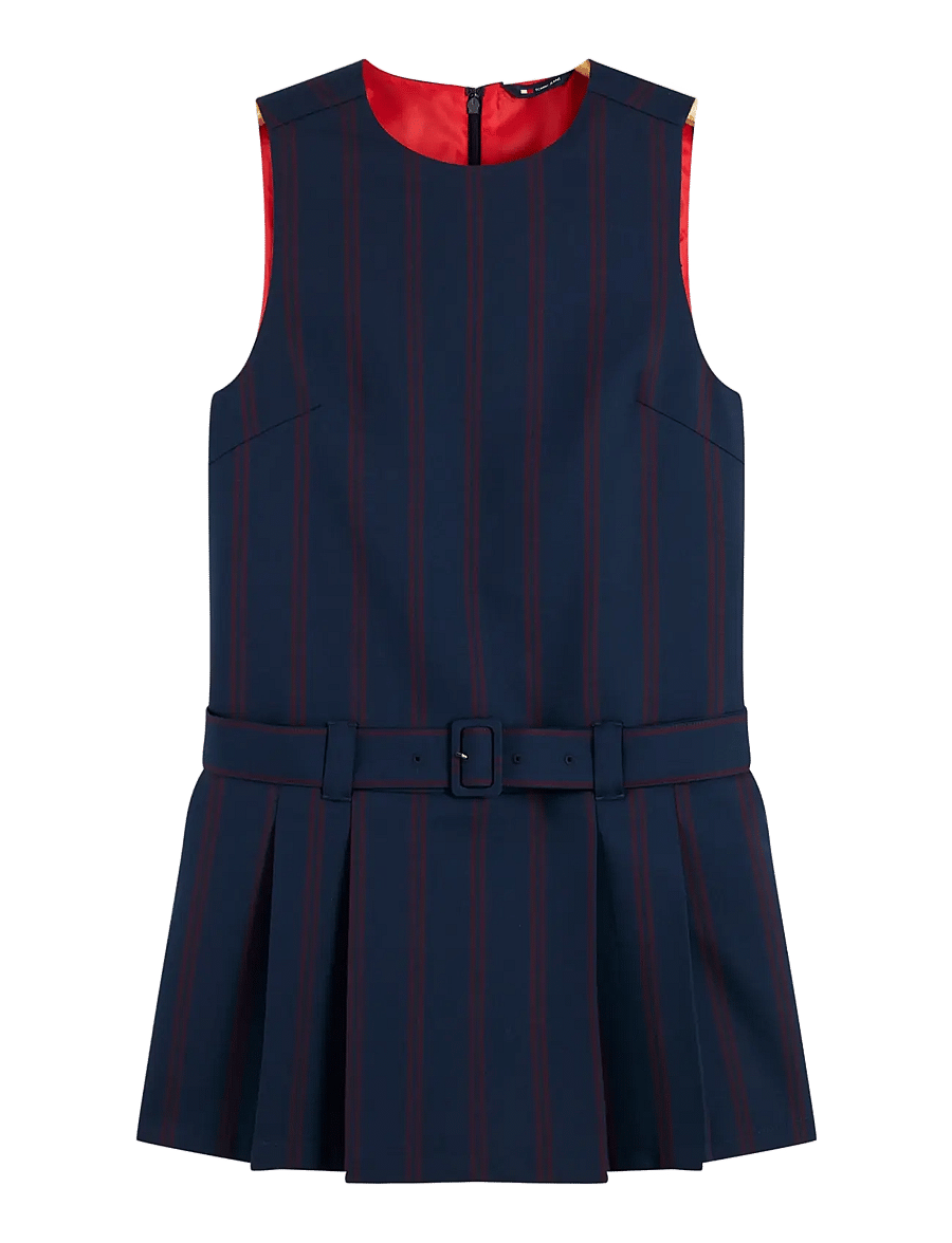 Tommy Jeans - TJW STRIPE MINI PLEATED DRESS - korte kjoler - dark blue stripe - 1