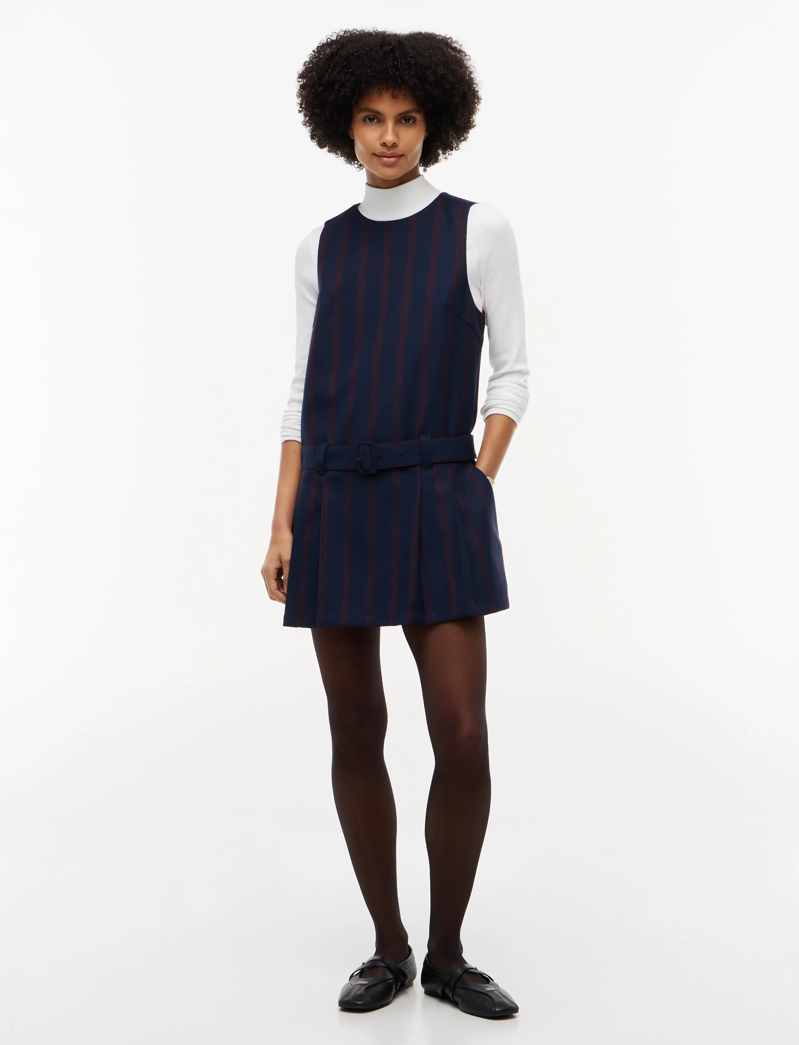 Tommy Jeans TJW STRIPE MINI PLEATED DRESS - Tommy Hilfiger - DARK BLUE   STRIPE / navy