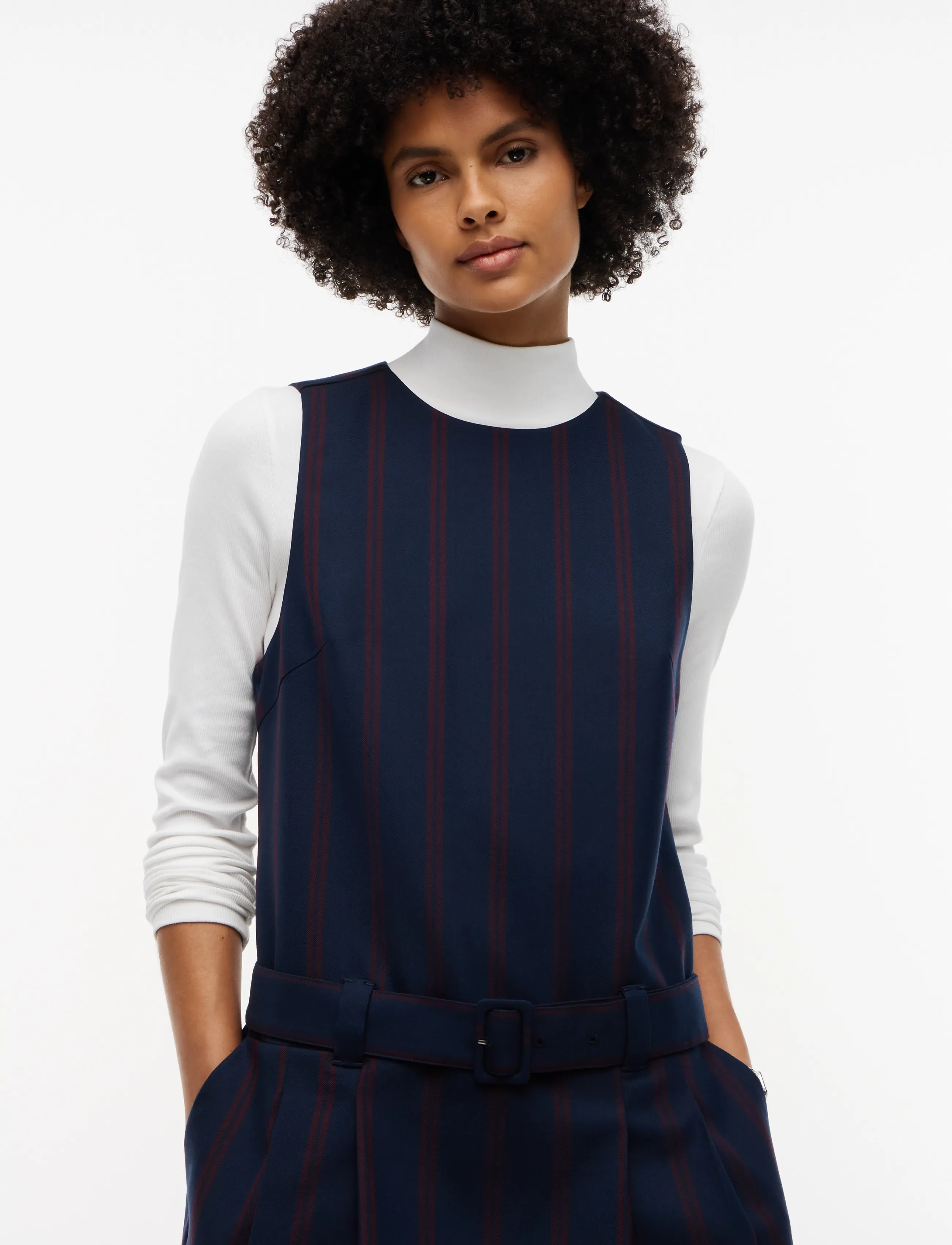 Tommy Jeans - TJW STRIPE MINI PLEATED DRESS - dark blue   stripe - 2