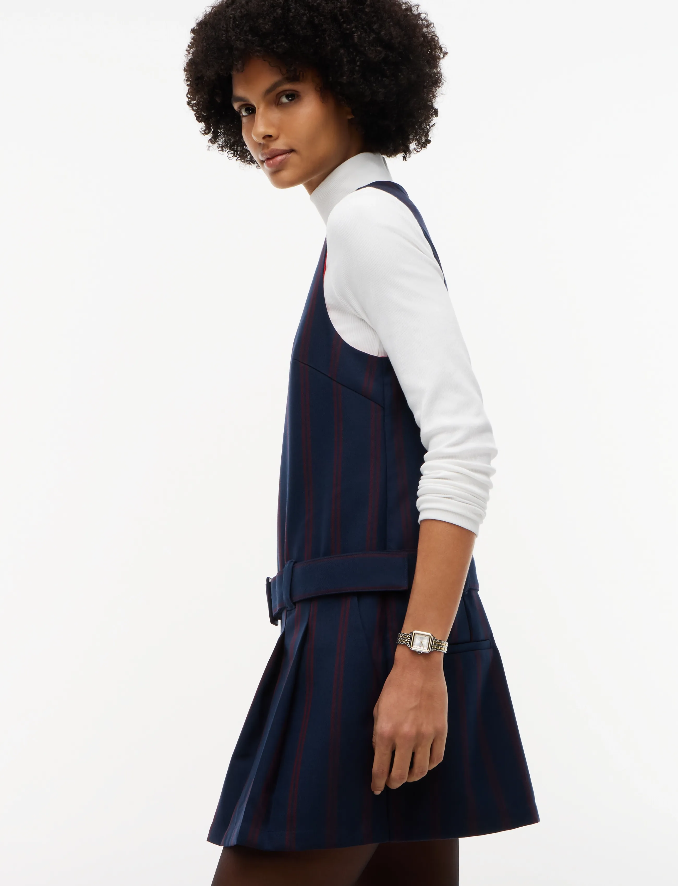 Tommy Jeans - TJW STRIPE MINI PLEATED DRESS - dark blue   stripe - 3