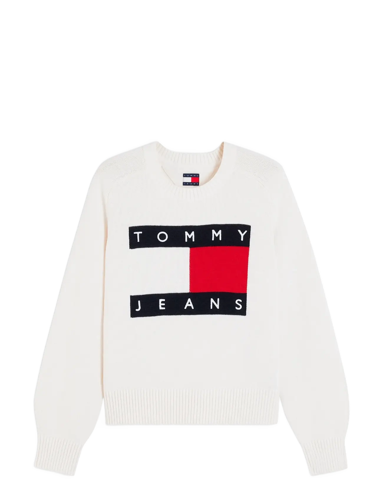 Tommy Jeans TJW FLAG SWEATER EXT - Tøj - OFF WHITE / white