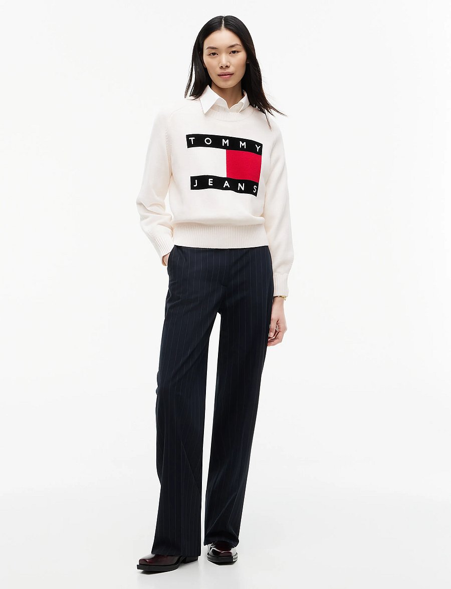 Tommy Jeans - TJW FLAG SWEATER EXT - jumpers - off white - 4