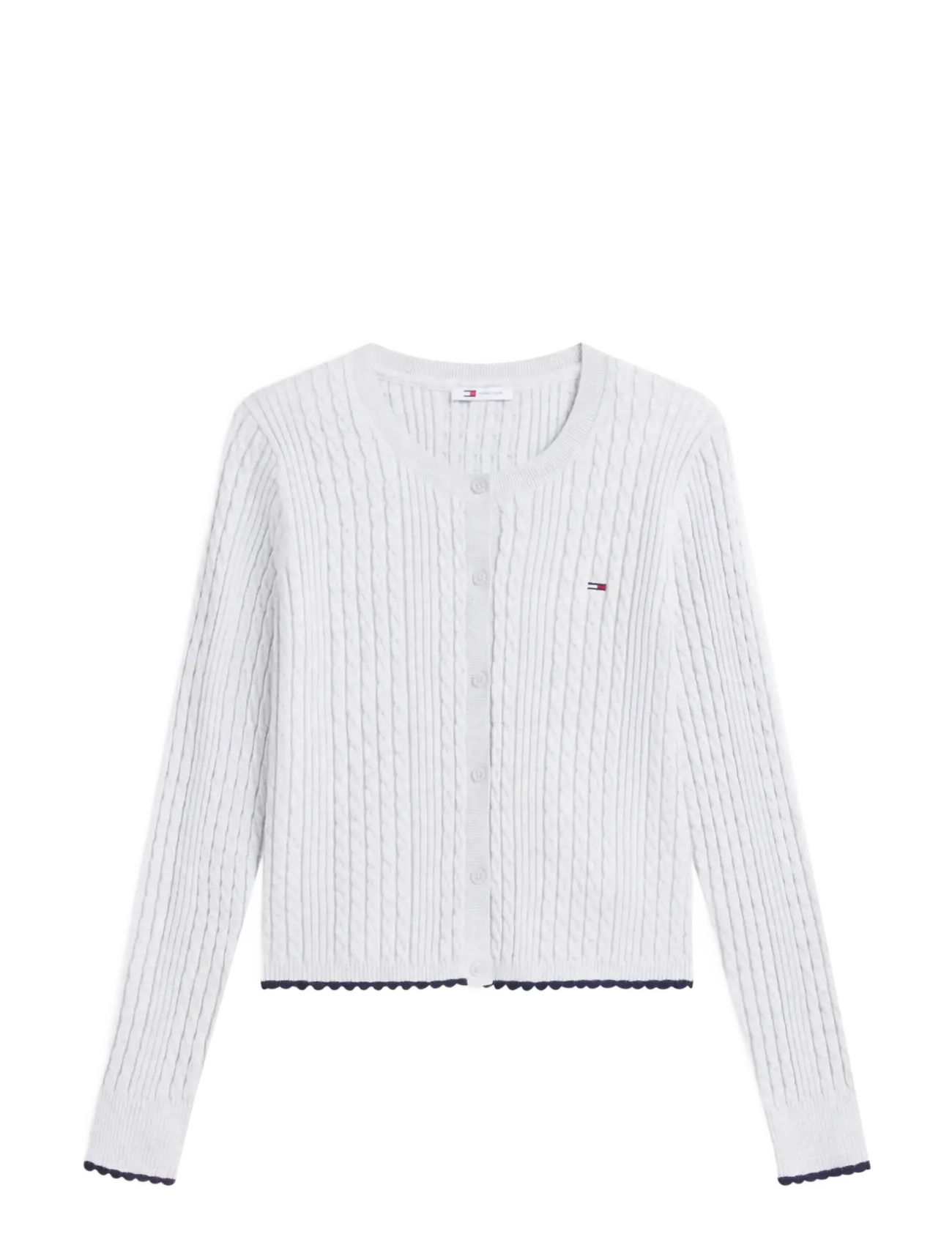 Tommy Jeans - TJW CABLE CREW NECK CARDIGAN EXT - kardiganid - ice grey heather - 1