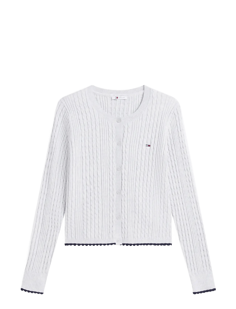 Tommy Jeans - TJW CABLE CREW NECK CARDIGAN EXT - kardiganid - ice grey heather - 1
