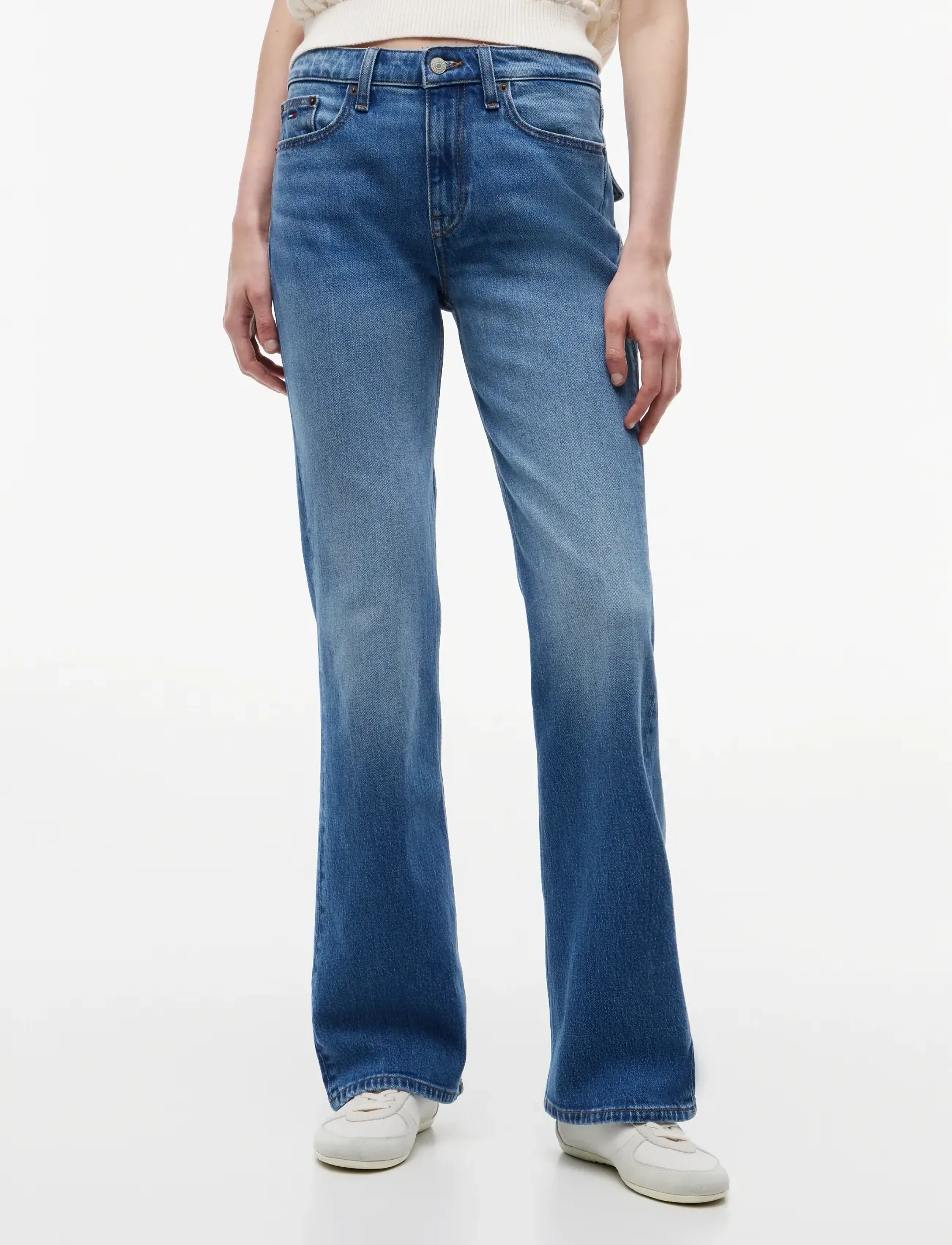 Tommy Jeans CLEO MID BOOTCUT FLAP BJ0133 - Clothing - DENIM MEDIUM / blue