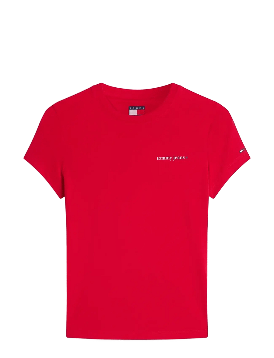 Tommy Jeans - TJW SLIM ESS LOGO 1 SS TEE EXT - t-shirts - amaryllis red - 1