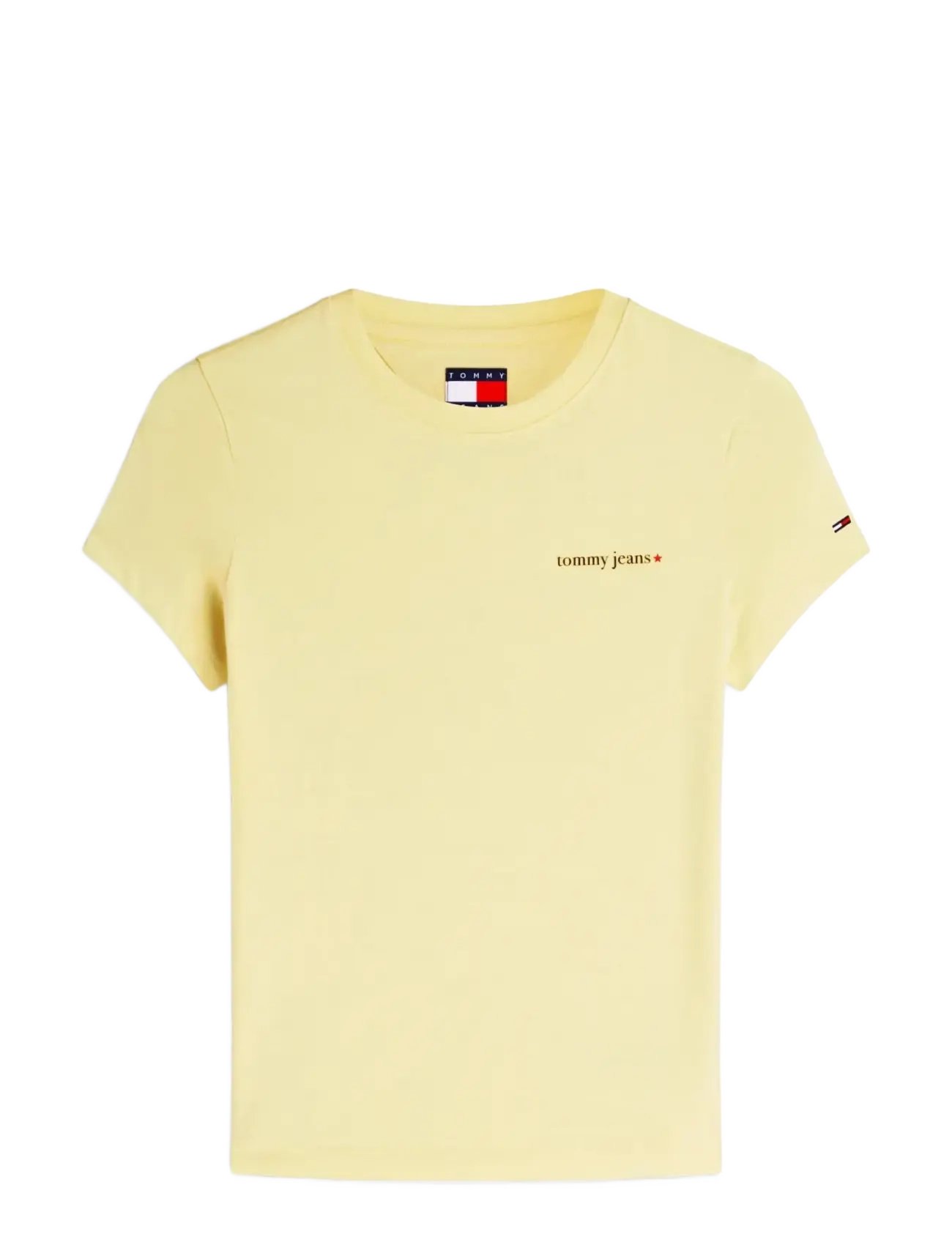Tommy Jeans - TJW SLIM ESS LOGO 1 SS TEE EXT - t-shirts - citronella - 1