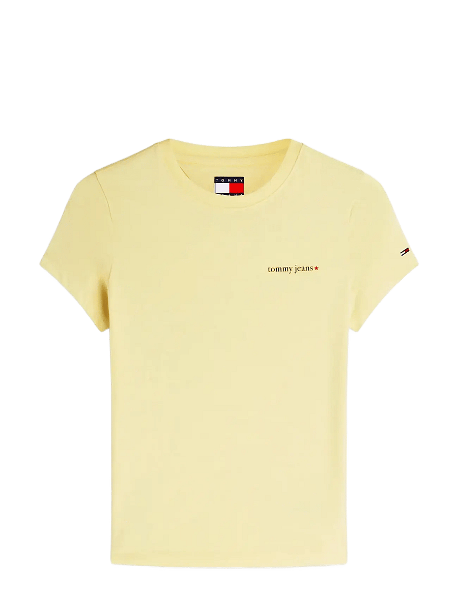 Tommy Jeans - TJW SLIM ESS LOGO 1 SS TEE EXT - t-shirts - citronella - 1