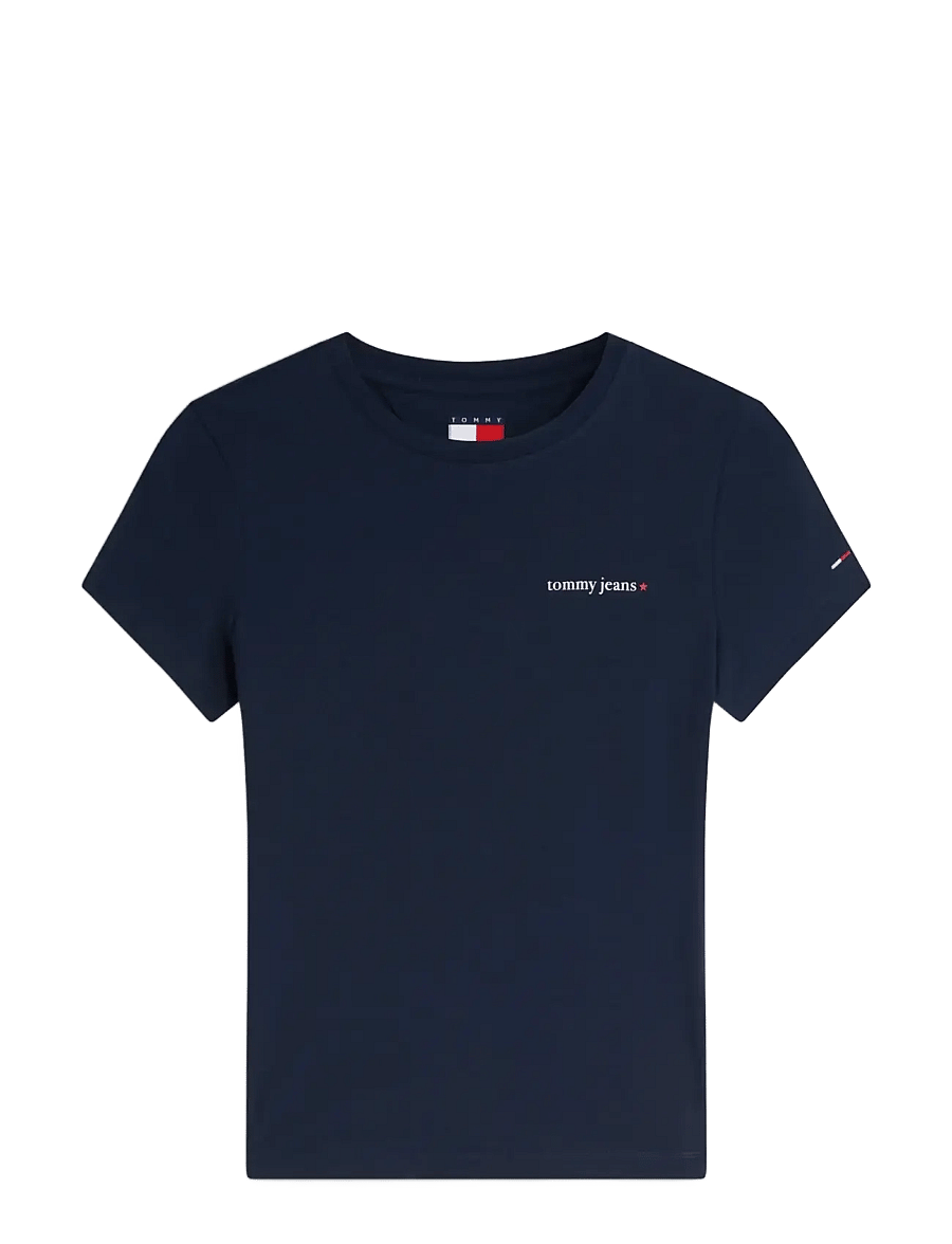 Tommy Jeans - TJW SLIM ESS LOGO 1 SS TEE EXT - t-shirts - dark night navy - 1