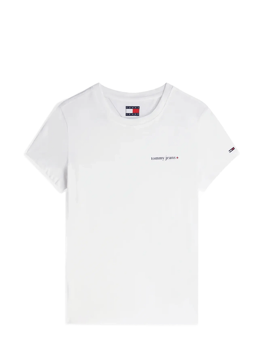 Tommy Jeans - TJW SLIM ESS LOGO 1 SS TEE EXT - t-shirts - ecru - 1