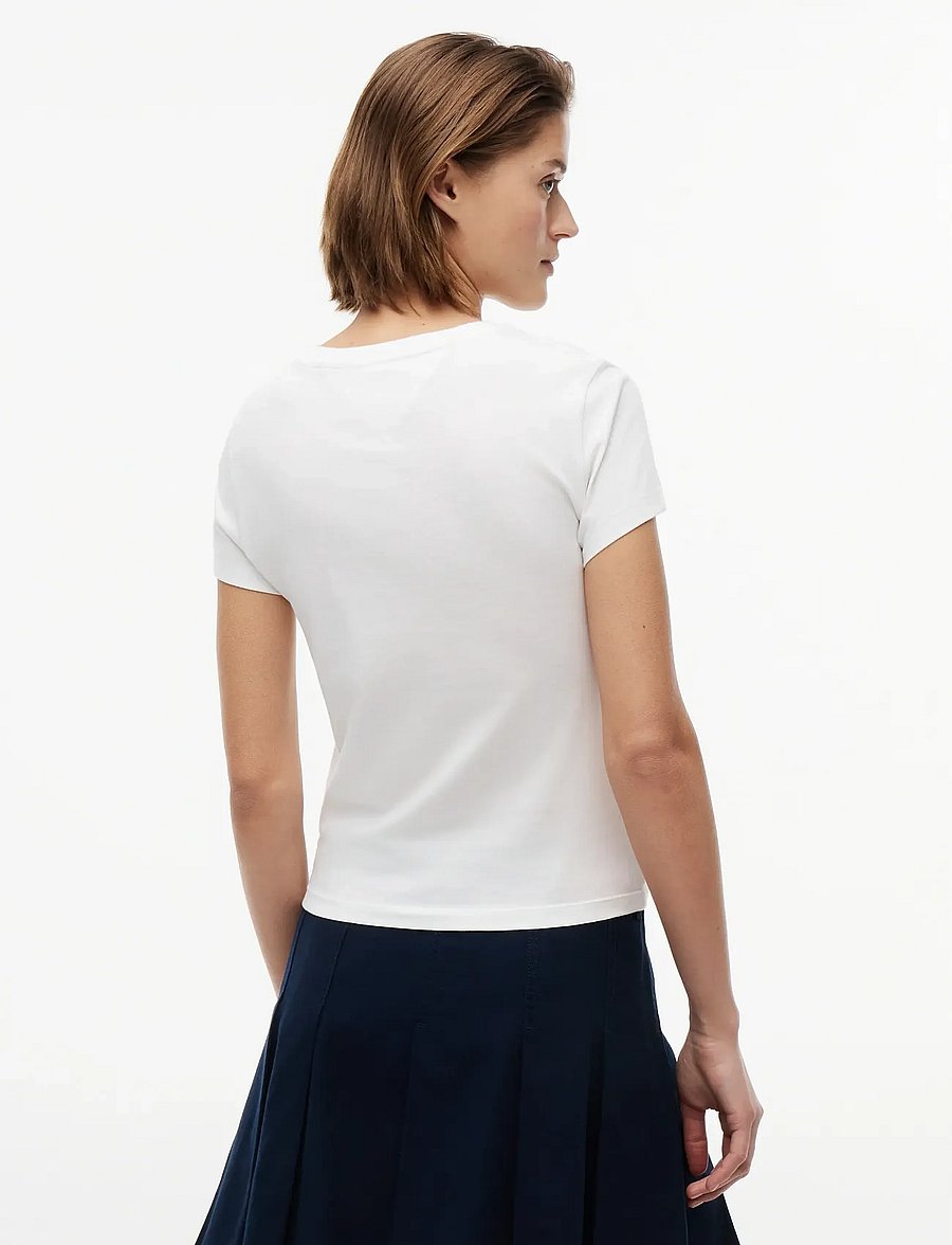 Tommy Jeans - TJW SLIM ESS LOGO 1 SS TEE EXT - t-shirts - ecru - 2