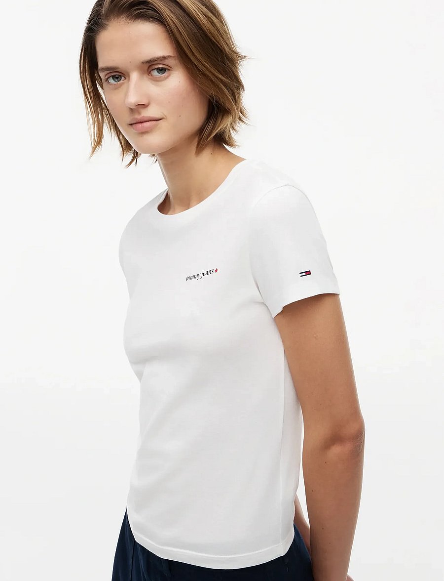 Tommy Jeans - TJW SLIM ESS LOGO 1 SS TEE EXT - t-shirts - ecru - 3