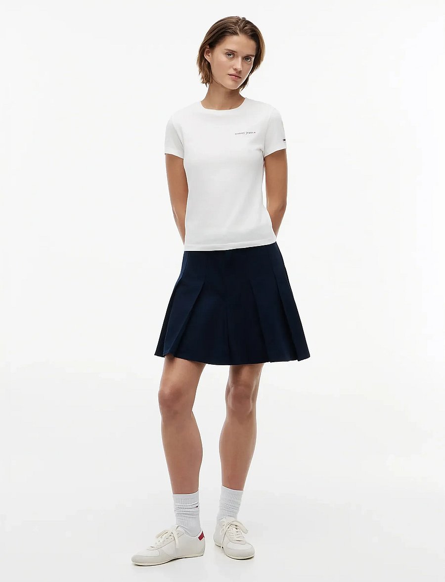 Tommy Jeans - TJW SLIM ESS LOGO 1 SS TEE EXT - t-shirts - ecru - 4