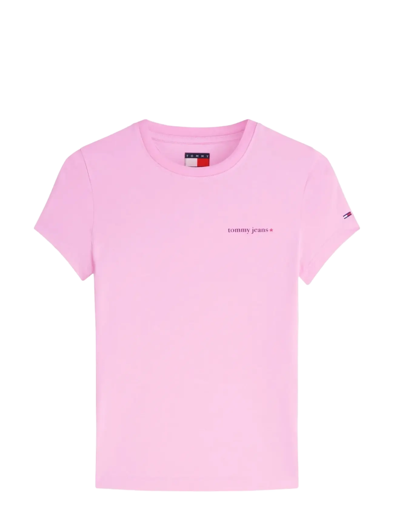 Tommy Jeans TJW SLIM ESS LOGO 1 SS TEE EXT - Clothing - PINK DAISY / pink/rose