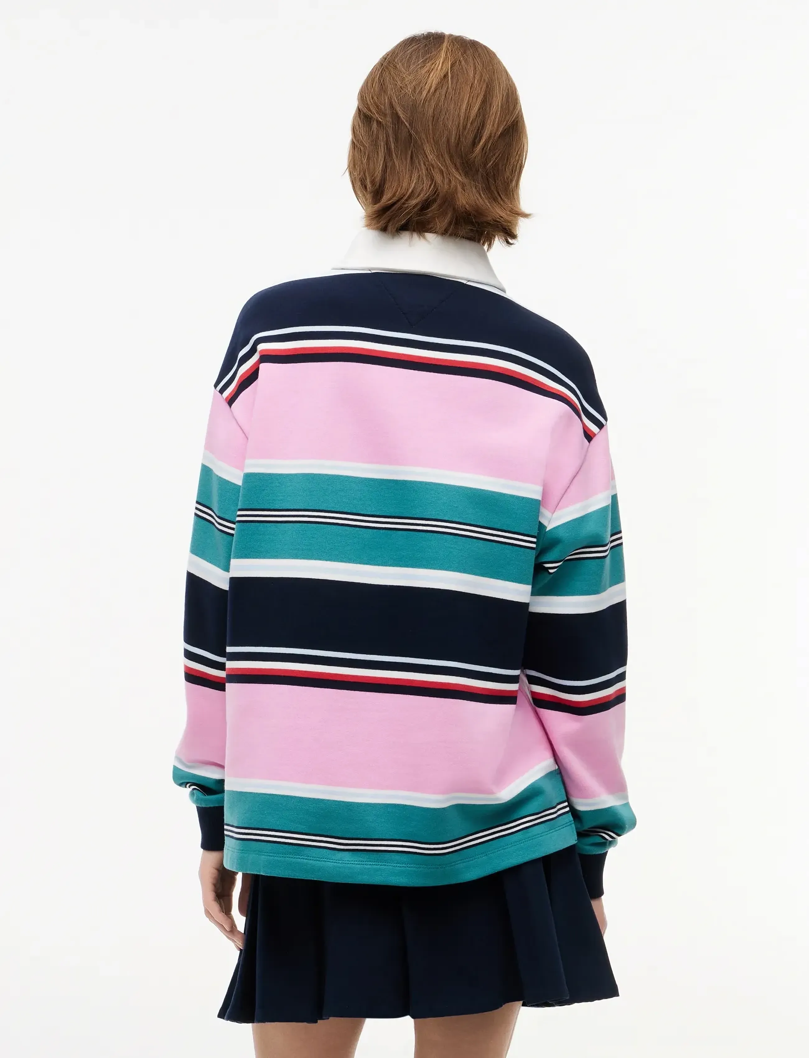 Tommy Jeans - TJW RLX MULTI STRIPE RUGBY EXT - långärmade toppar - pink daisy   multi stripe - 2