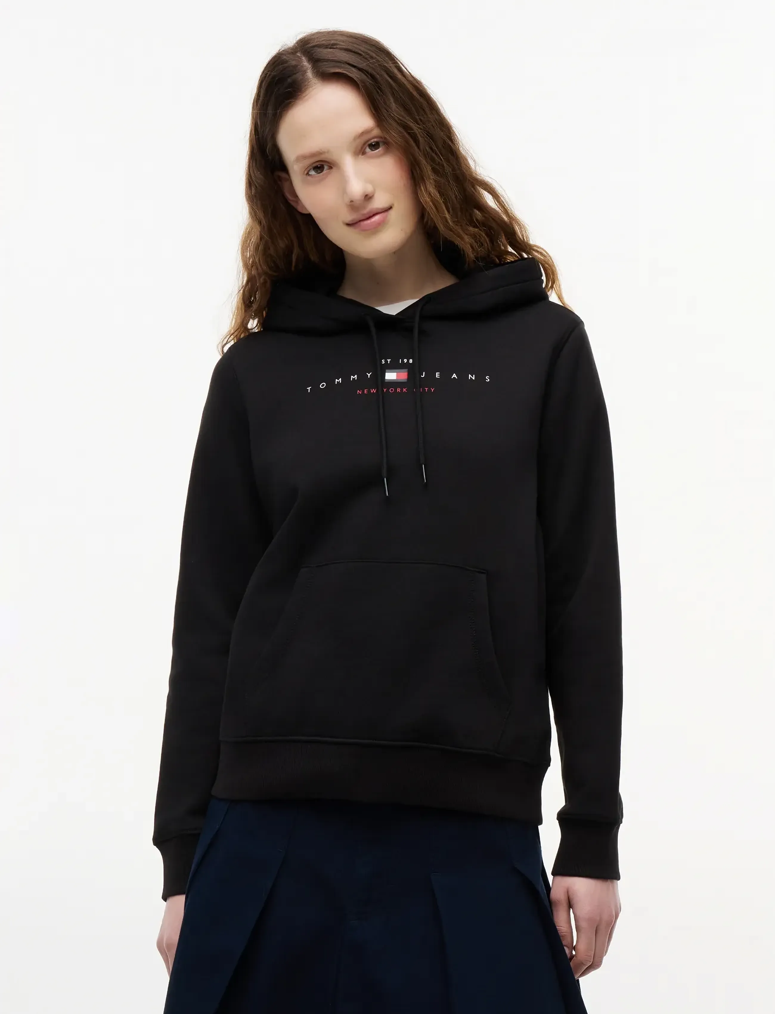 Tommy Jeans TJW REG US LINEAR HOODIE - Tommy Jeans - BLACK / black