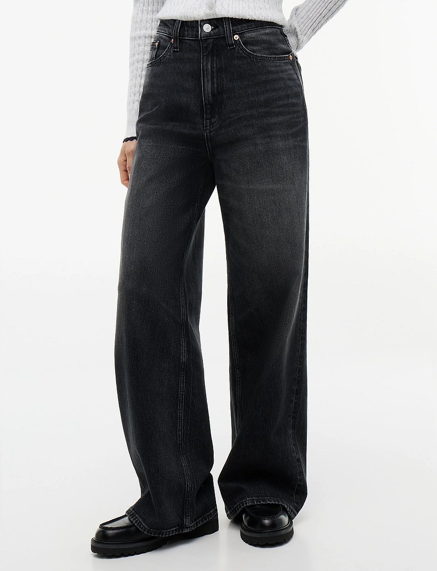 Tommy Jeans - CLAIRE HIGH RISE WIDE DJ0187 - wide leg jeans - denim black - 0