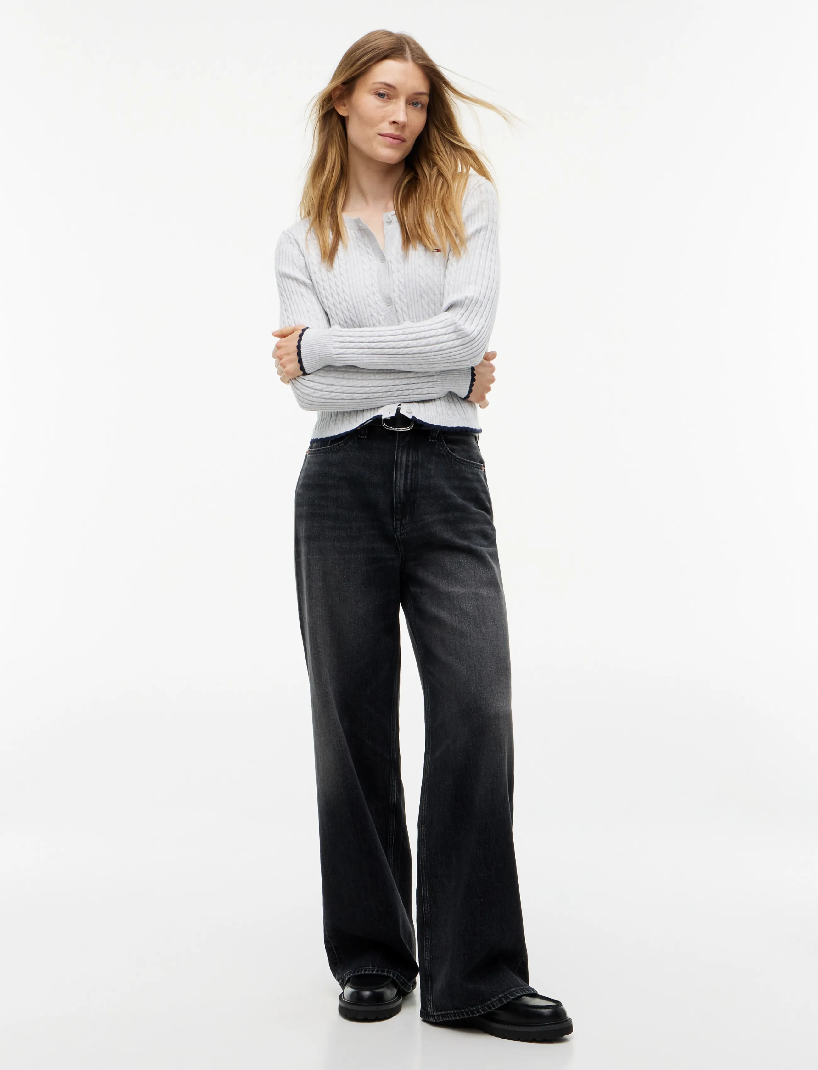 Tommy Jeans - CLAIRE HIGH RISE WIDE DJ0187 - wide leg jeans - denim black - 4