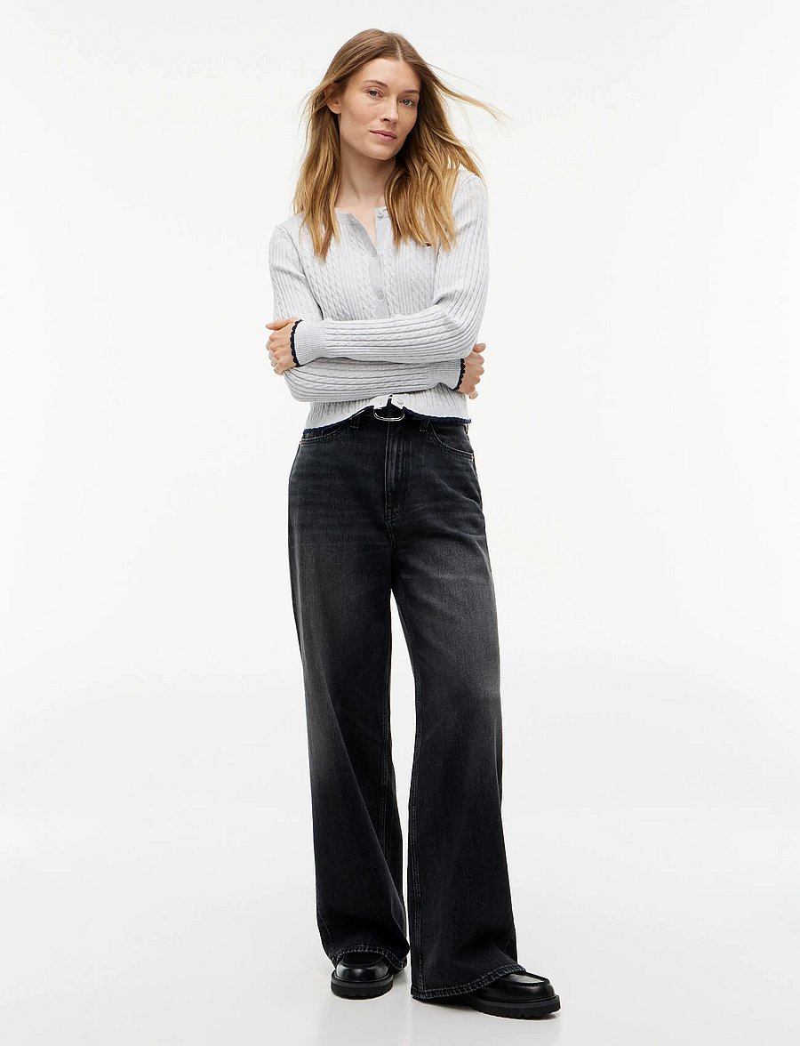 Tommy Jeans - CLAIRE HIGH RISE WIDE DJ0187 - wide leg jeans - denim black - 4