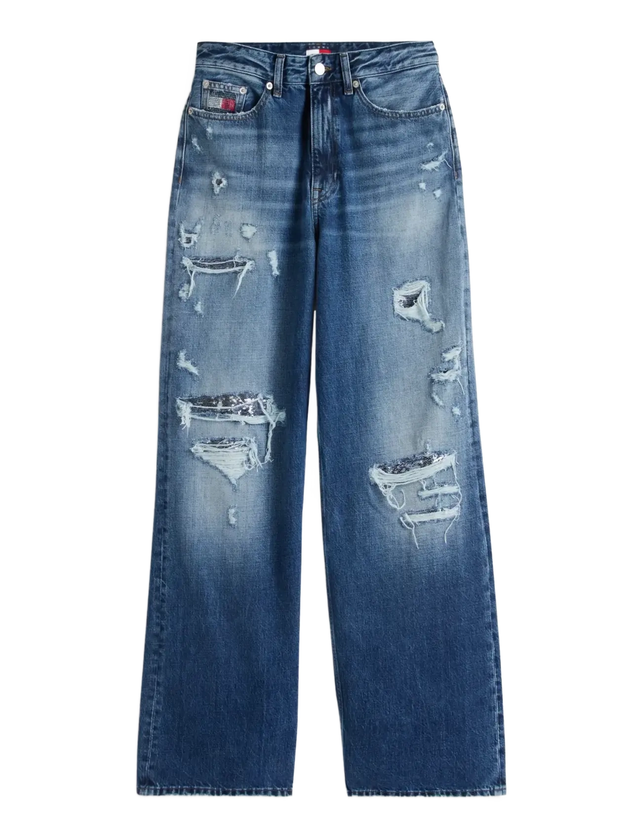 Tommy Jeans CLAIRE HIGH RISE WIDE DJ2053 - Kläder - DENIM DARK / blue