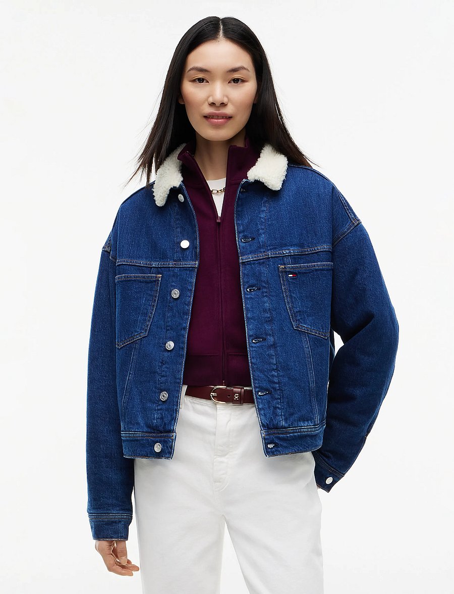 Tommy Jeans - ARCHIVE TEDDY TRUCKER AI4159 - teksatagid - denim blue black - 0