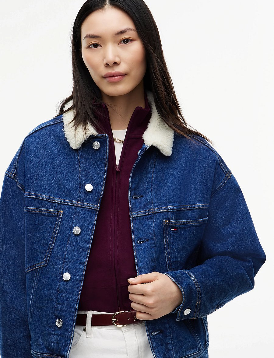 Tommy Jeans - ARCHIVE TEDDY TRUCKER AI4159 - teksatagid - denim blue black - 3