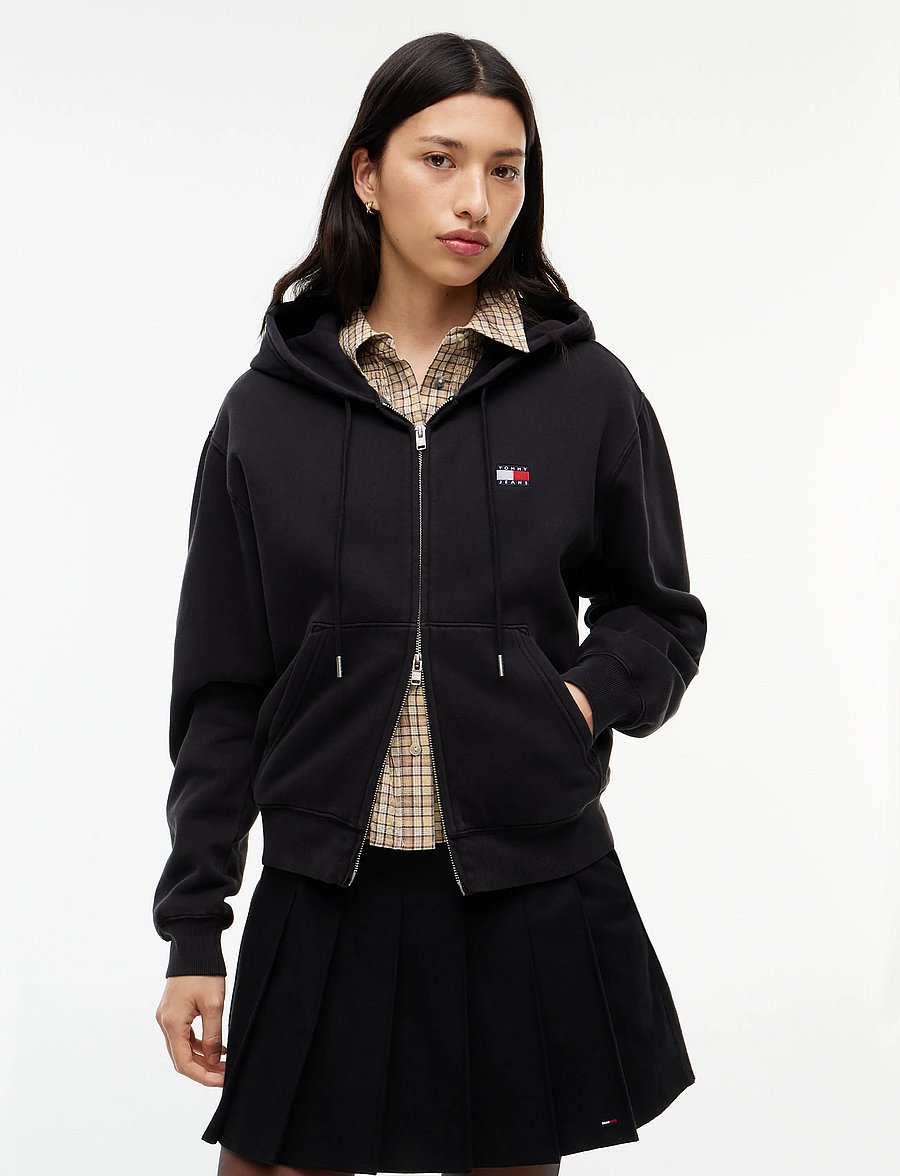 Tommy Jeans - TJW BADGE ZIP THROUGH EXT - light jackets - black - 0