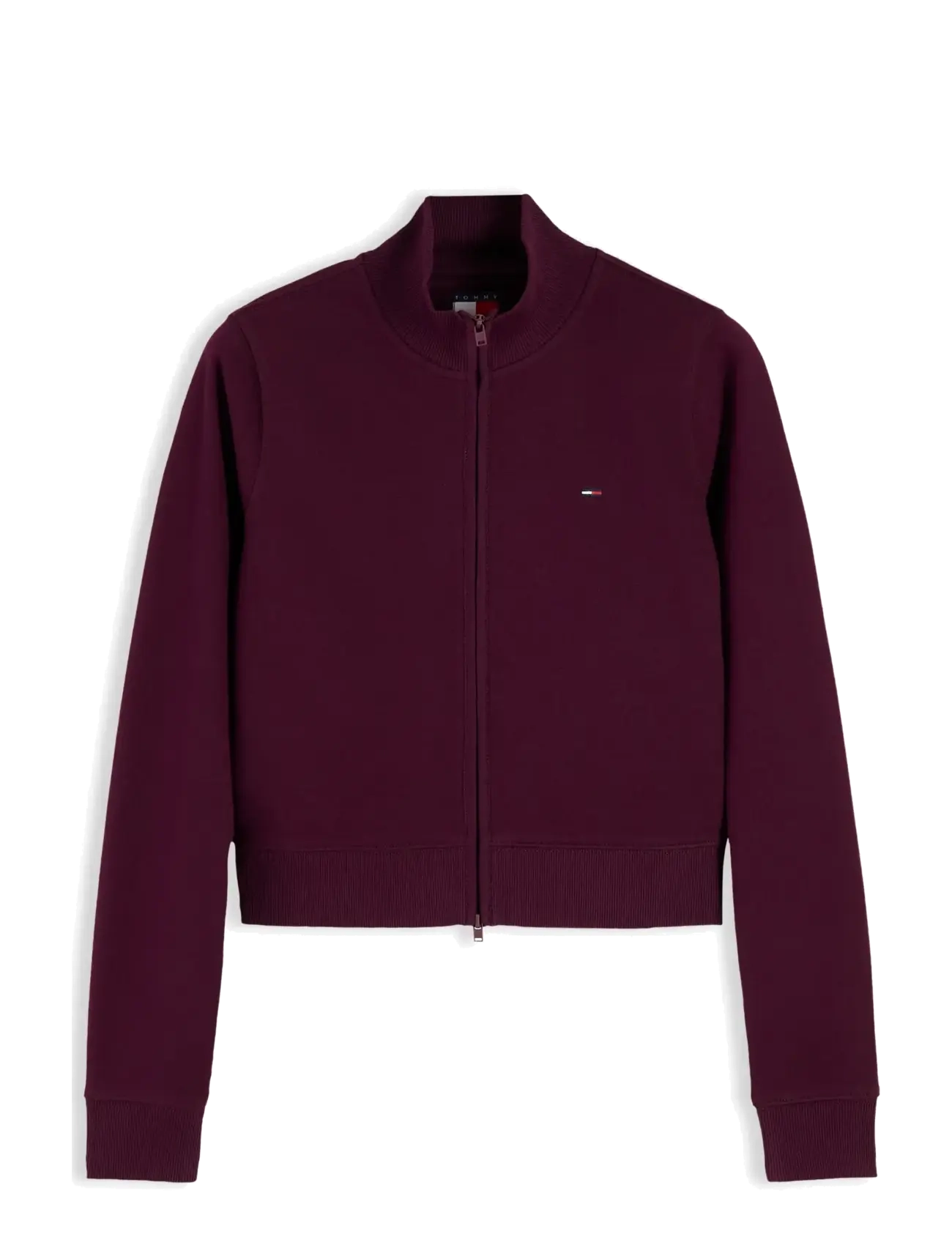 Tommy Jeans TJW S FLAG FITTED ZIP THRU EXT - Inspiration - CALYPSO BERRY / burgundy