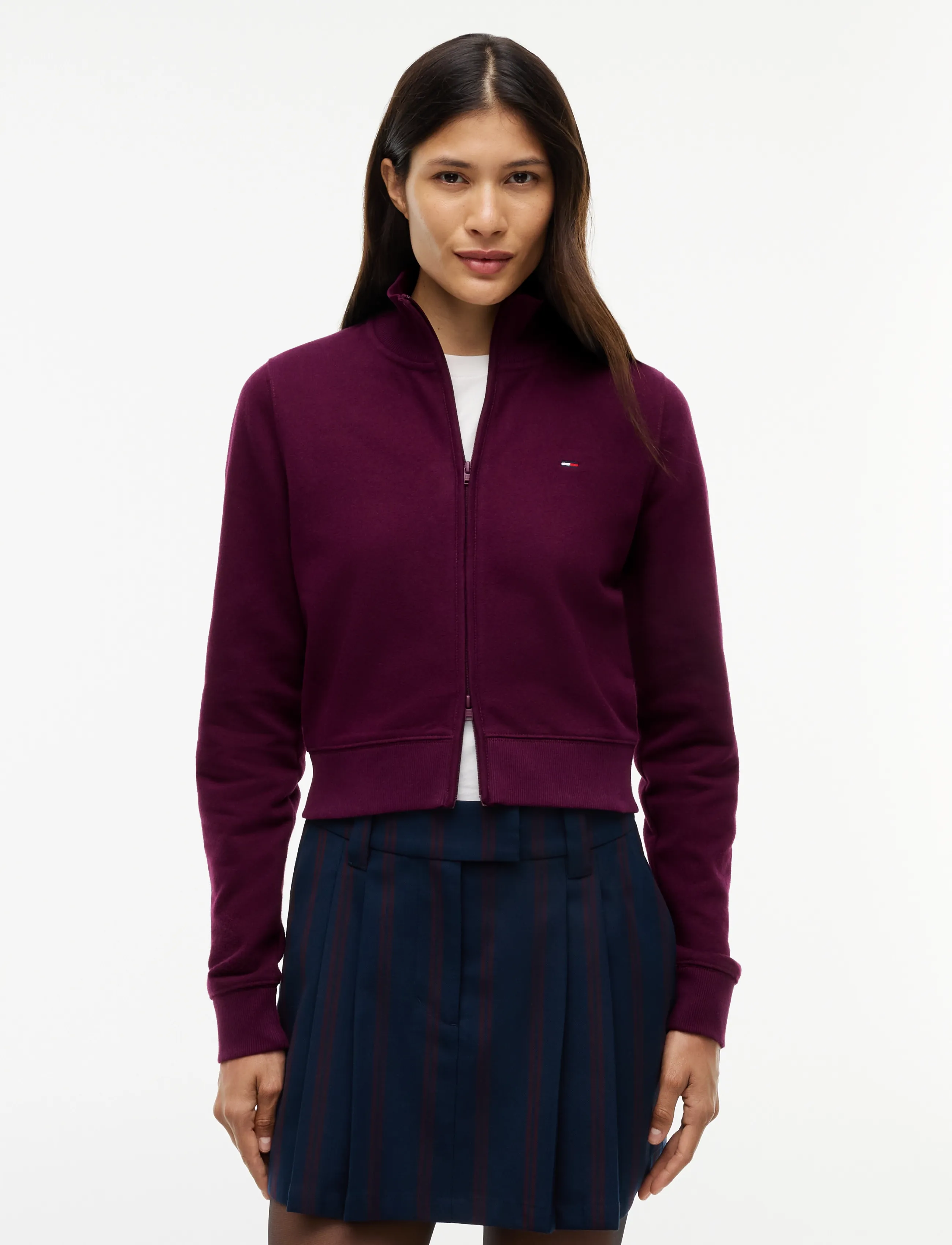 Tommy Jeans - TJW S FLAG FITTED ZIP THRU EXT - everyday style - calypso berry - 0