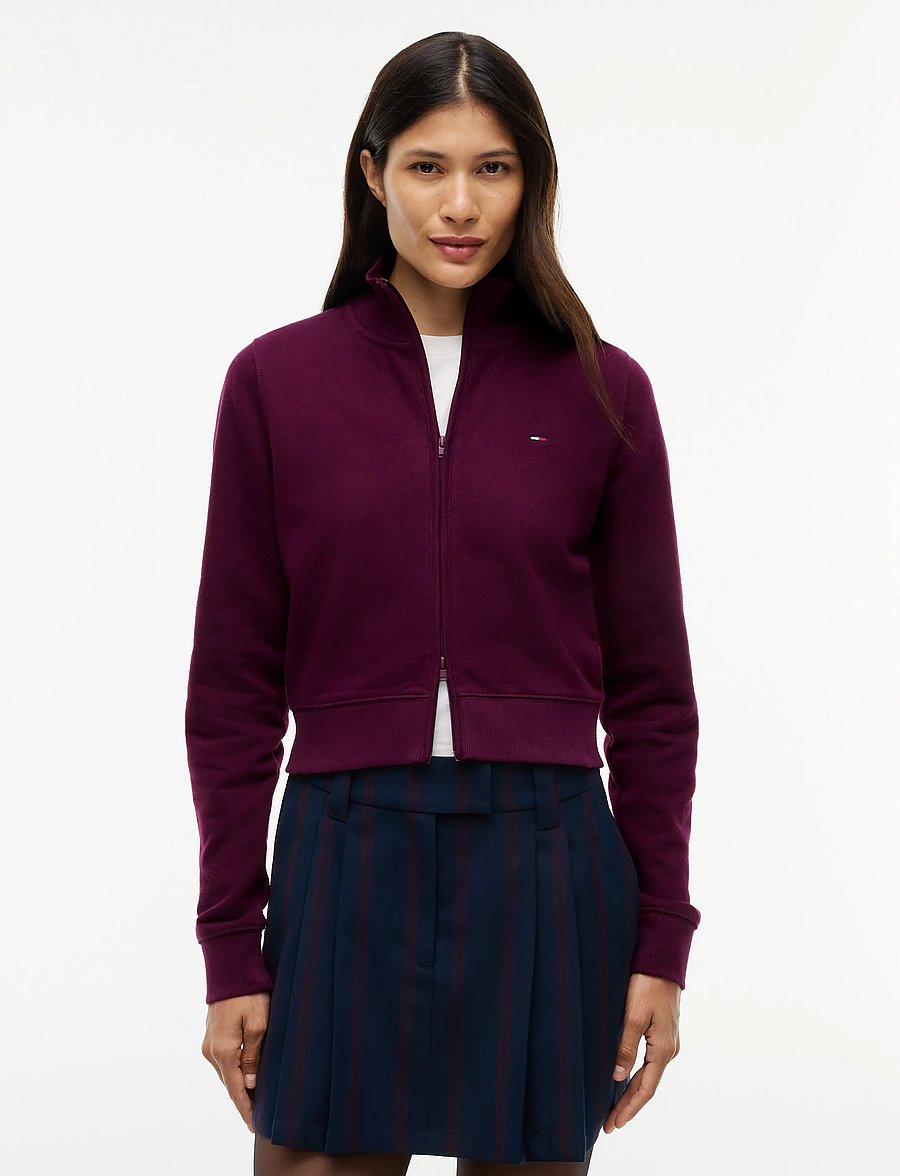 Tommy Jeans - TJW S FLAG FITTED ZIP THRU EXT - everyday style - calypso berry - 0