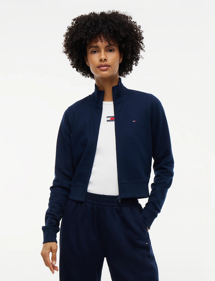 Tommy Jeans - TJW S FLAG FITTED ZIP THRU EXT - vardagsstil - dark blue - 0