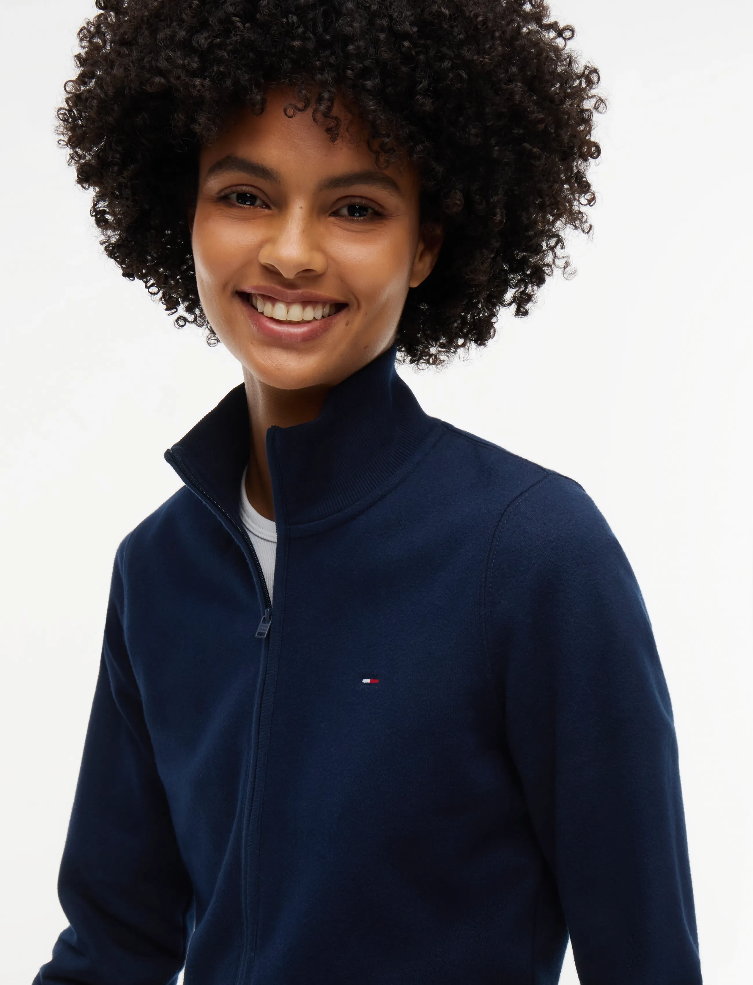 Tommy Jeans - TJW S FLAG FITTED ZIP THRU EXT - vardagsstil - dark blue - 3