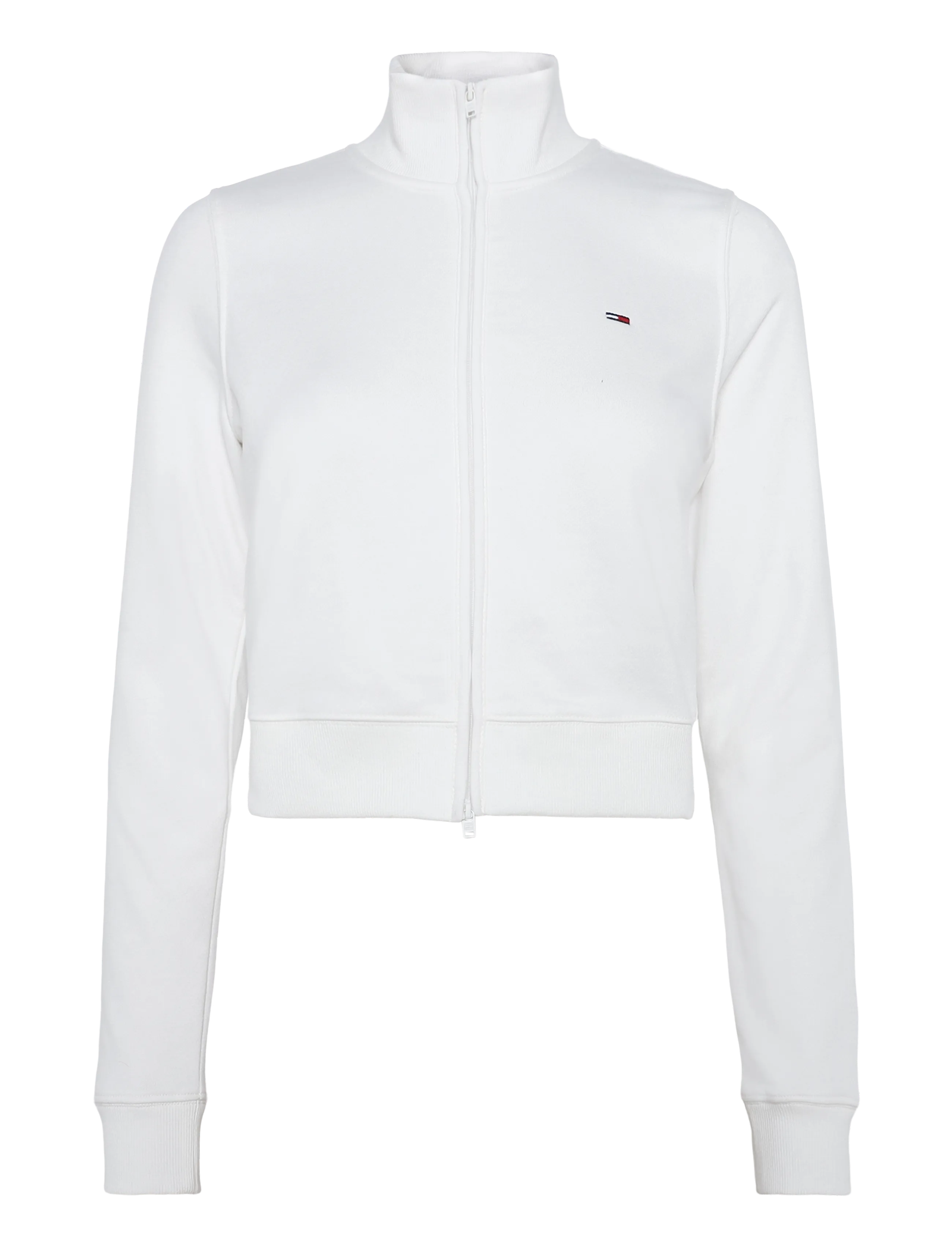 Tommy Jeans TJW S FLAG FITTED ZIP THRU EXT - Gensere - ECRU / cream
