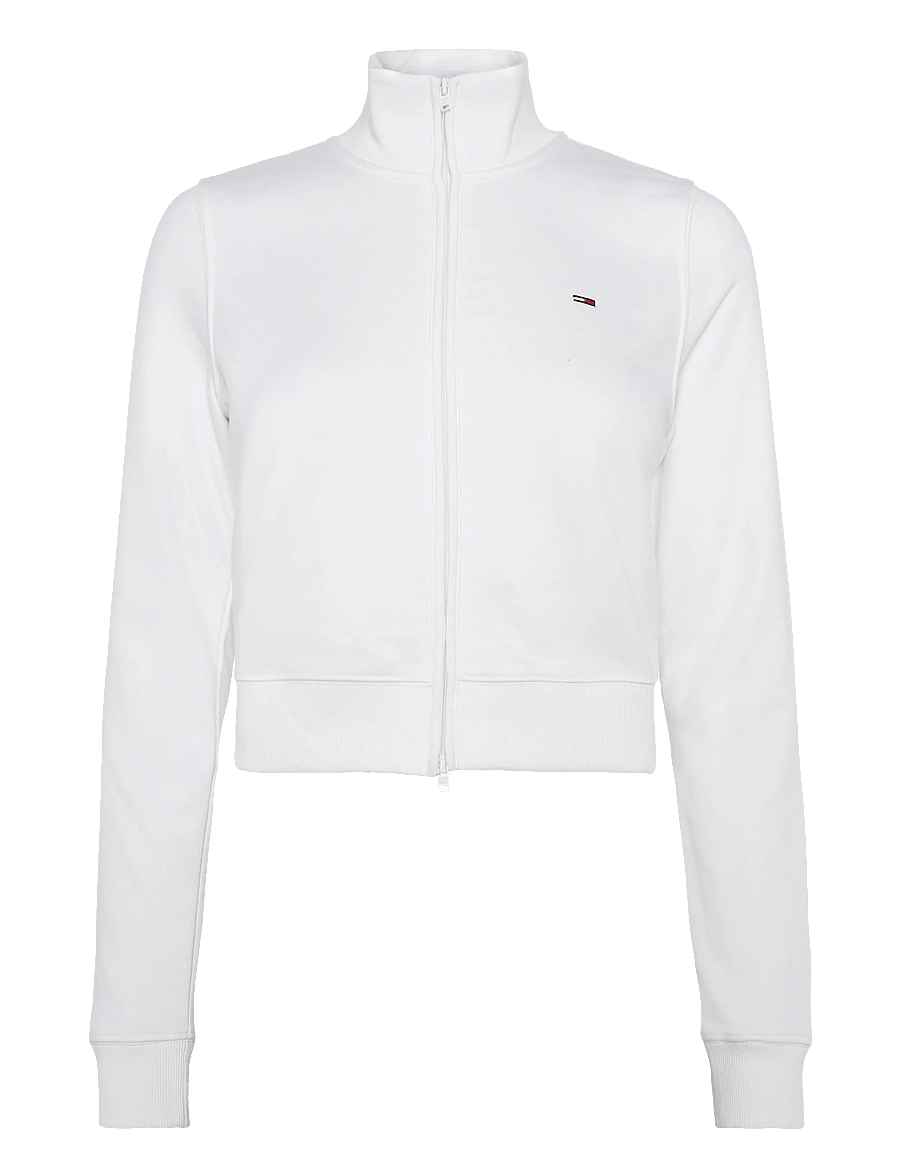 Tommy Jeans - TJW S FLAG FITTED ZIP THRU EXT - sweatshirts - ecru - 0