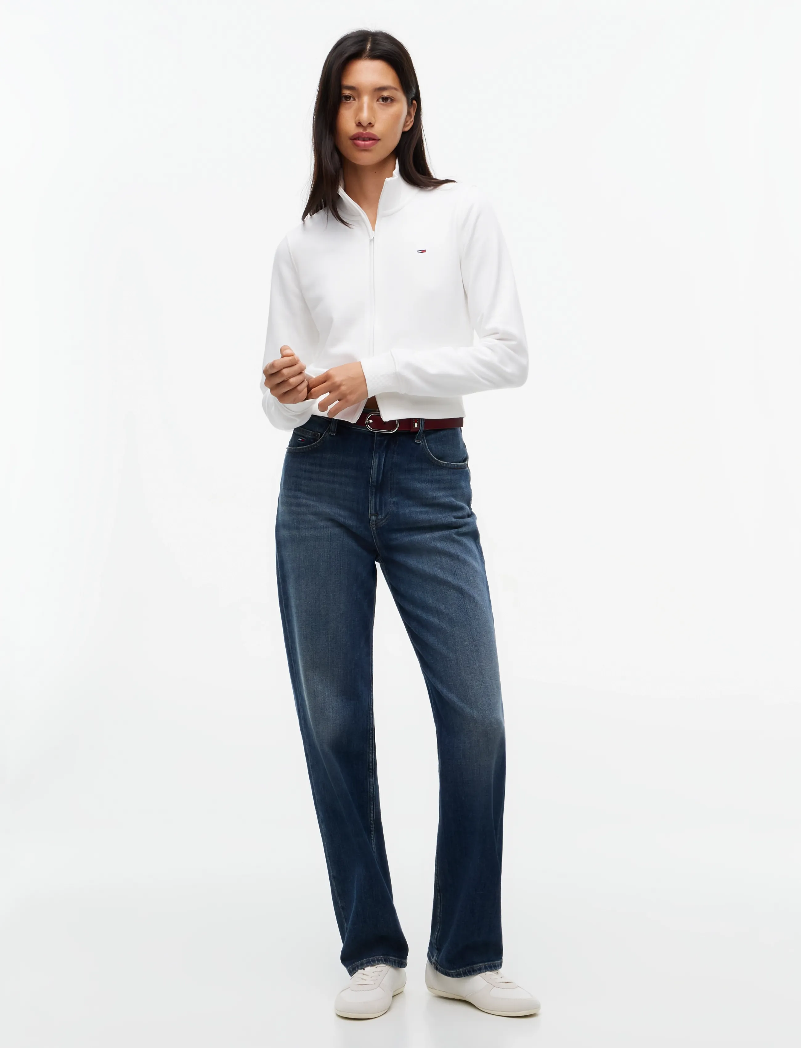 Tommy Jeans - TJW S FLAG FITTED ZIP THRU EXT - hverdags stil - ecru - 2