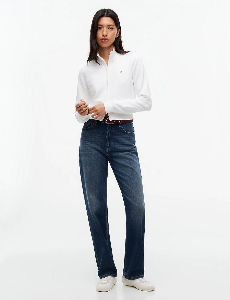 Tommy Jeans - TJW S FLAG FITTED ZIP THRU EXT - hverdags stil - ecru - 2
