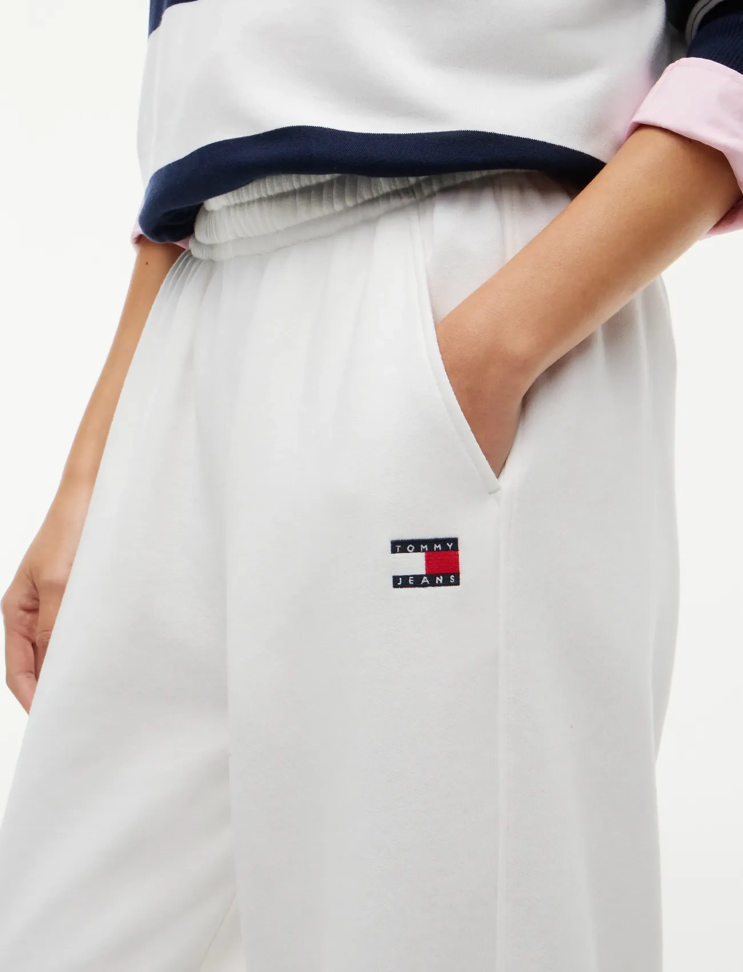 Tommy Jeans - TJW BADGE SWEATPANTS - vardagsstil - ecru - 4