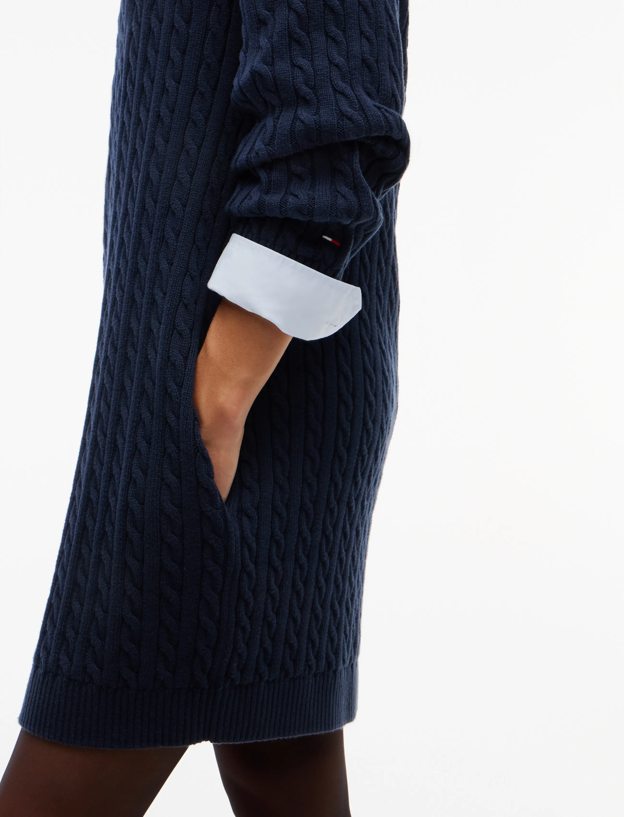 Tommy Jeans - TJW CABLE RWB SWEATER DRESS EXT - dark blue - 2