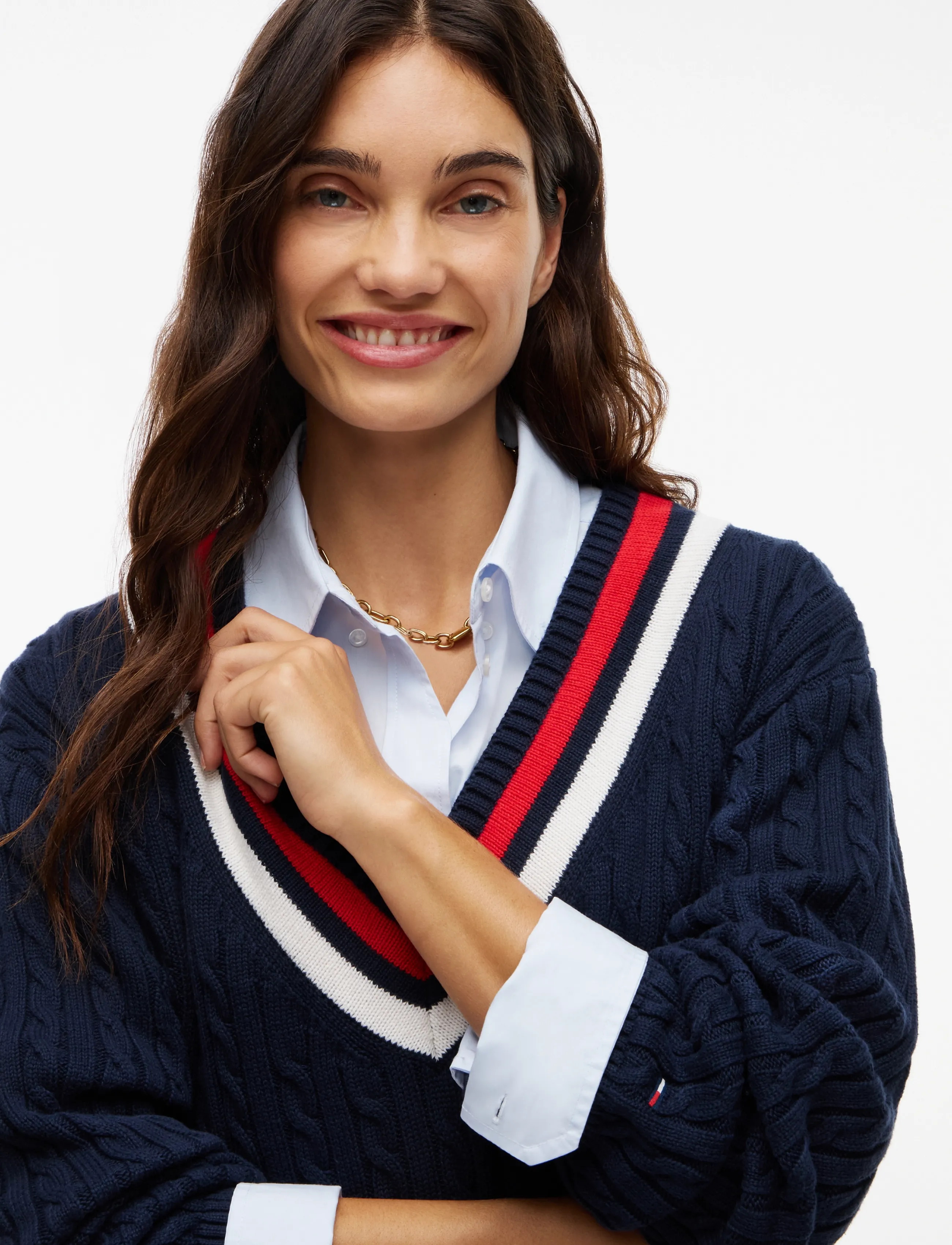 Tommy Jeans - TJW CABLE RWB SWEATER DRESS EXT - dark blue - 3