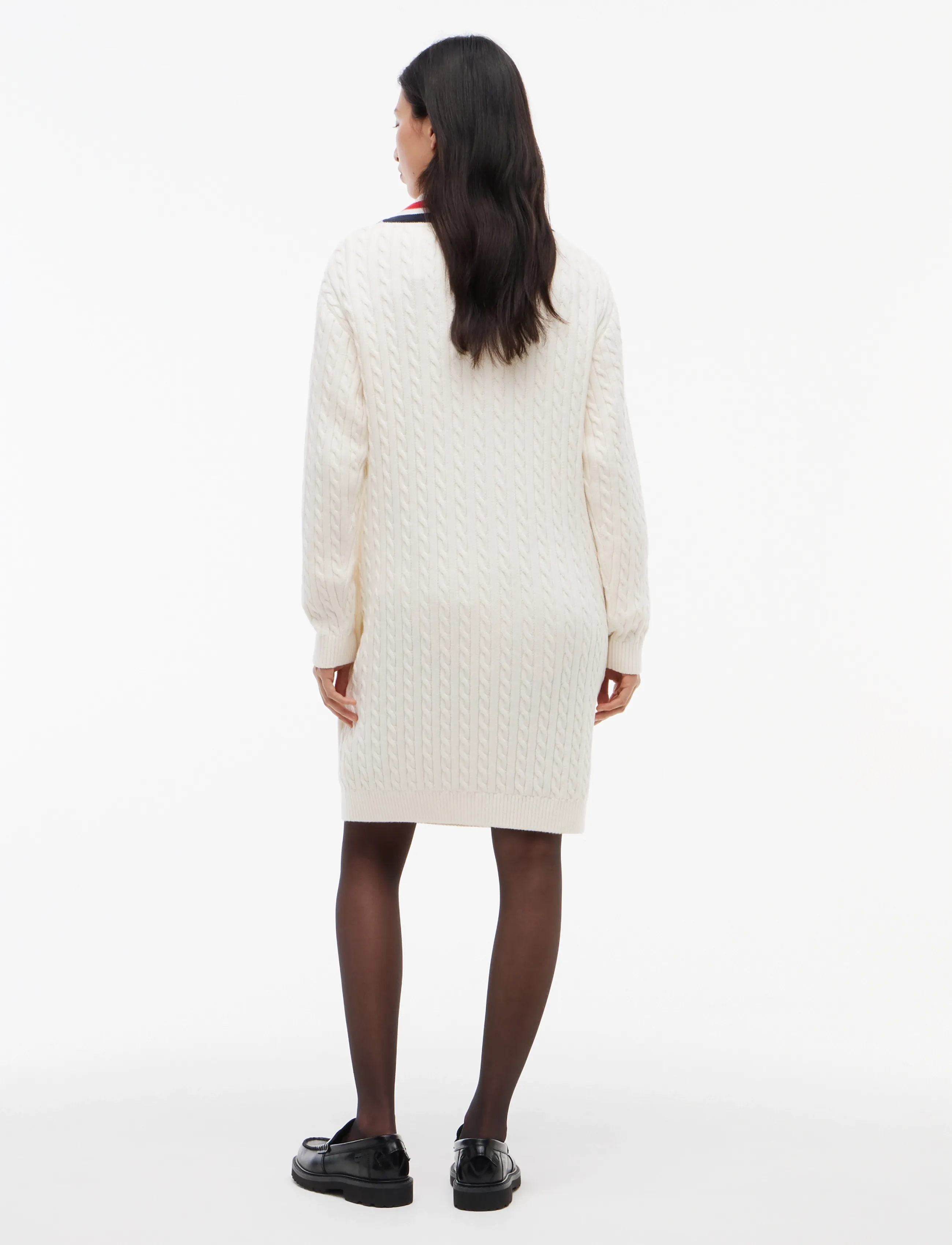 Tommy Jeans - TJW CABLE RWB SWEATER DRESS EXT - off white - 4