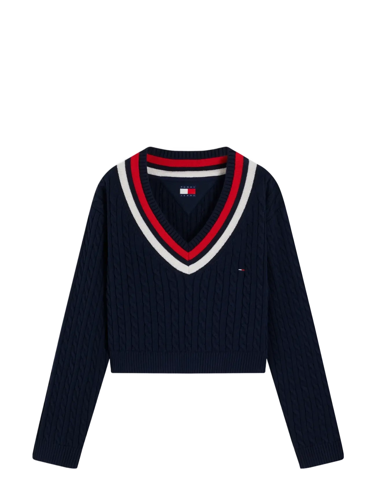Tommy Jeans TJW CABLE TIPPING SWEATER EXT - Jumpers - DARK BLUE / navy