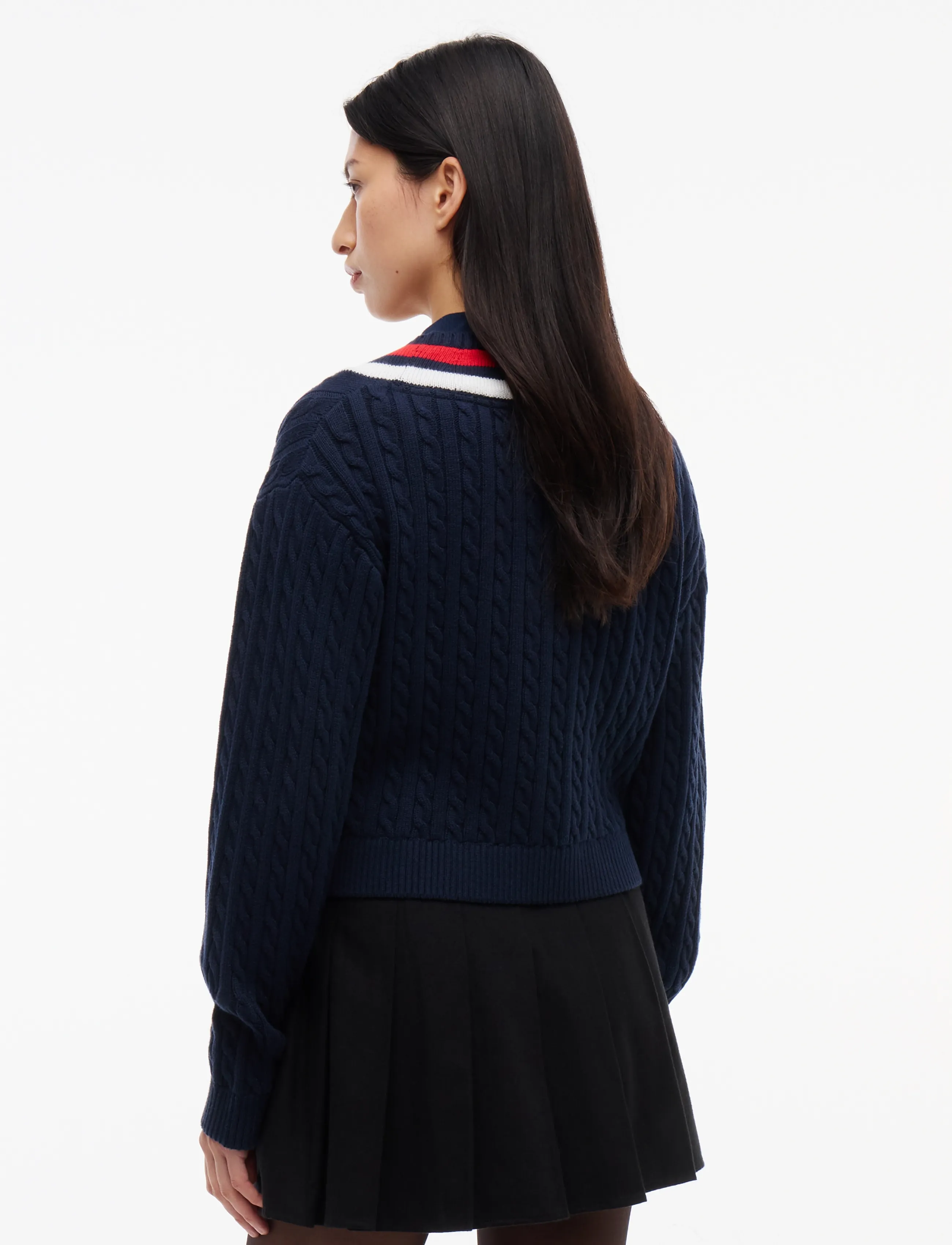 Tommy Jeans - TJW CABLE TIPPING SWEATER EXT - jumpers - dark blue - 2