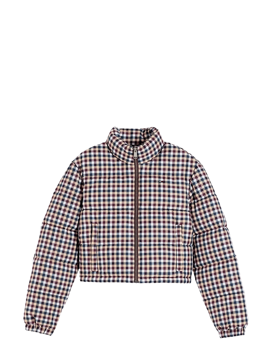 Tommy Jeans - TJW CROP CHECK PUFFER - vinterjakker - sunday pastry check - 1
