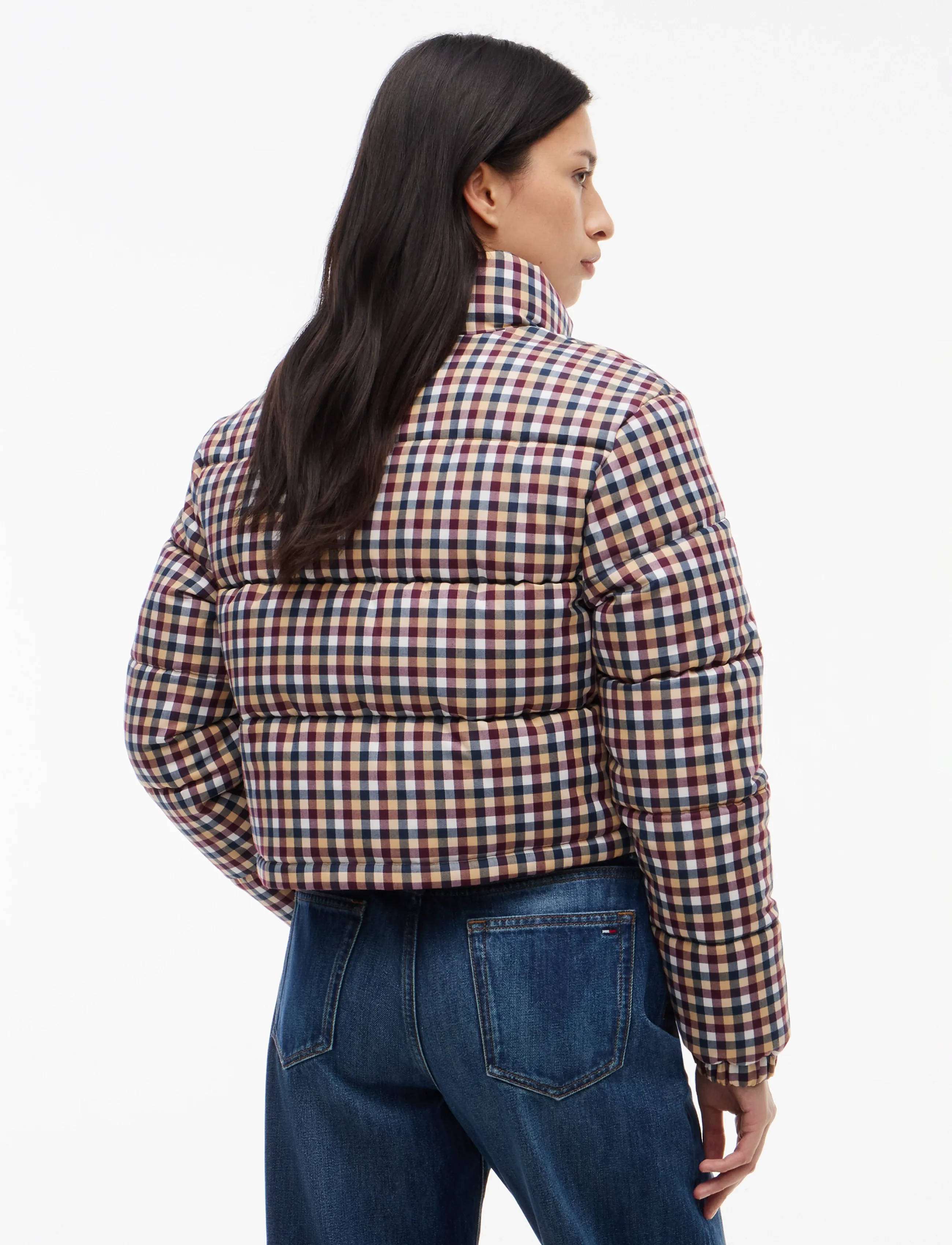 Tommy Jeans - TJW CROP CHECK PUFFER - sunday pastry   check - 2