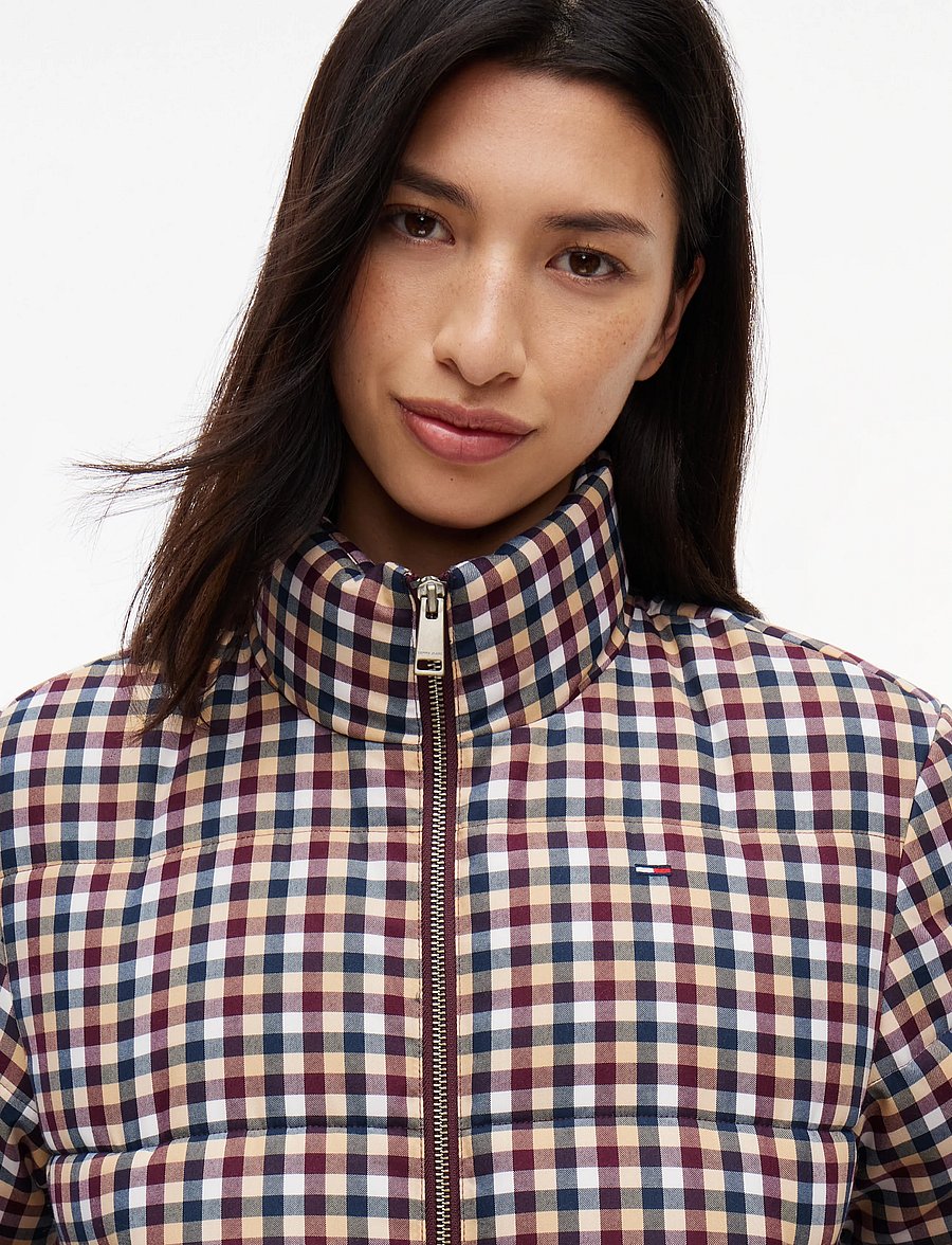 Tommy Jeans - TJW CROP CHECK PUFFER - vinterjakker - sunday pastry check - 3