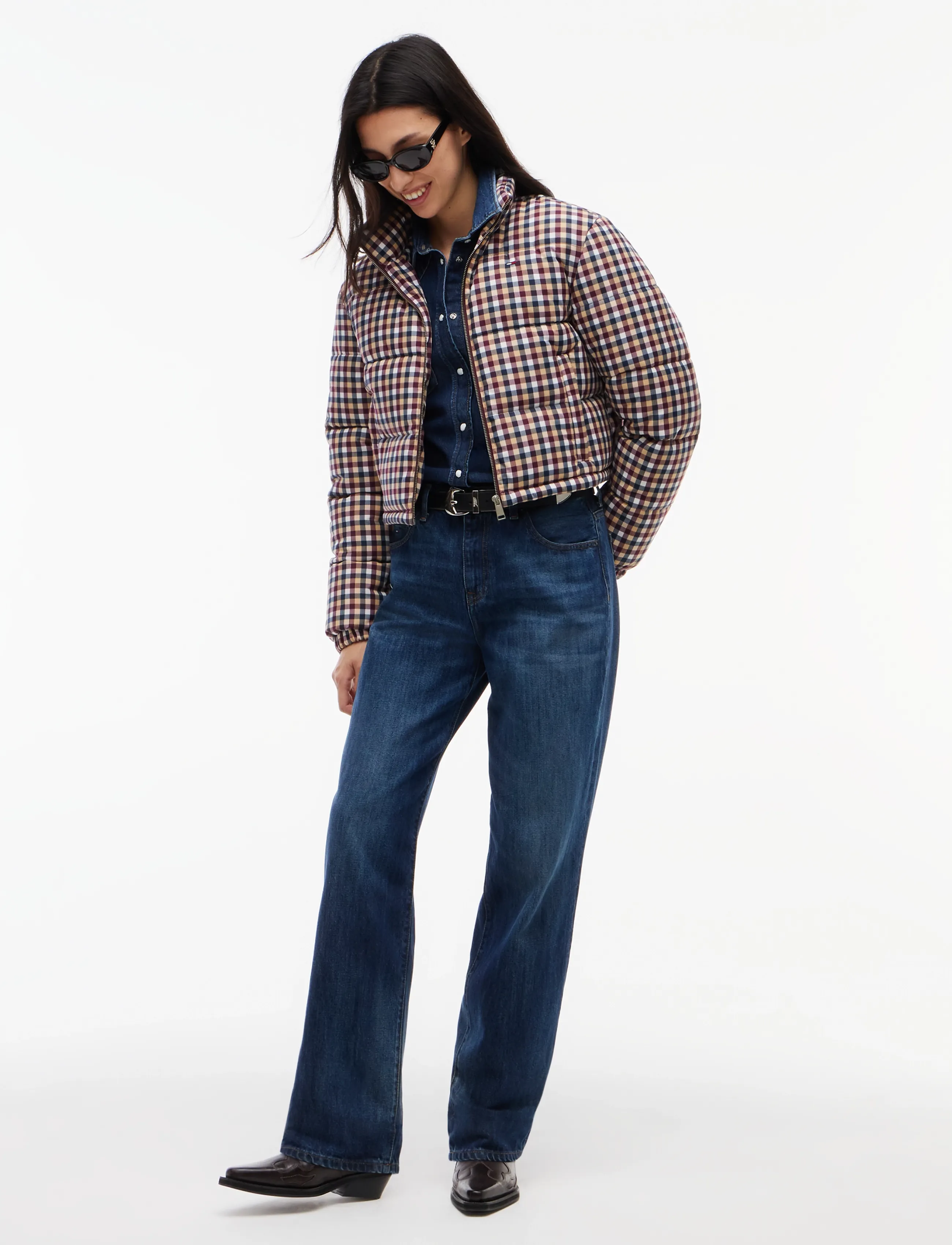 Tommy Jeans - TJW CROP CHECK PUFFER - sunday pastry   check - 4