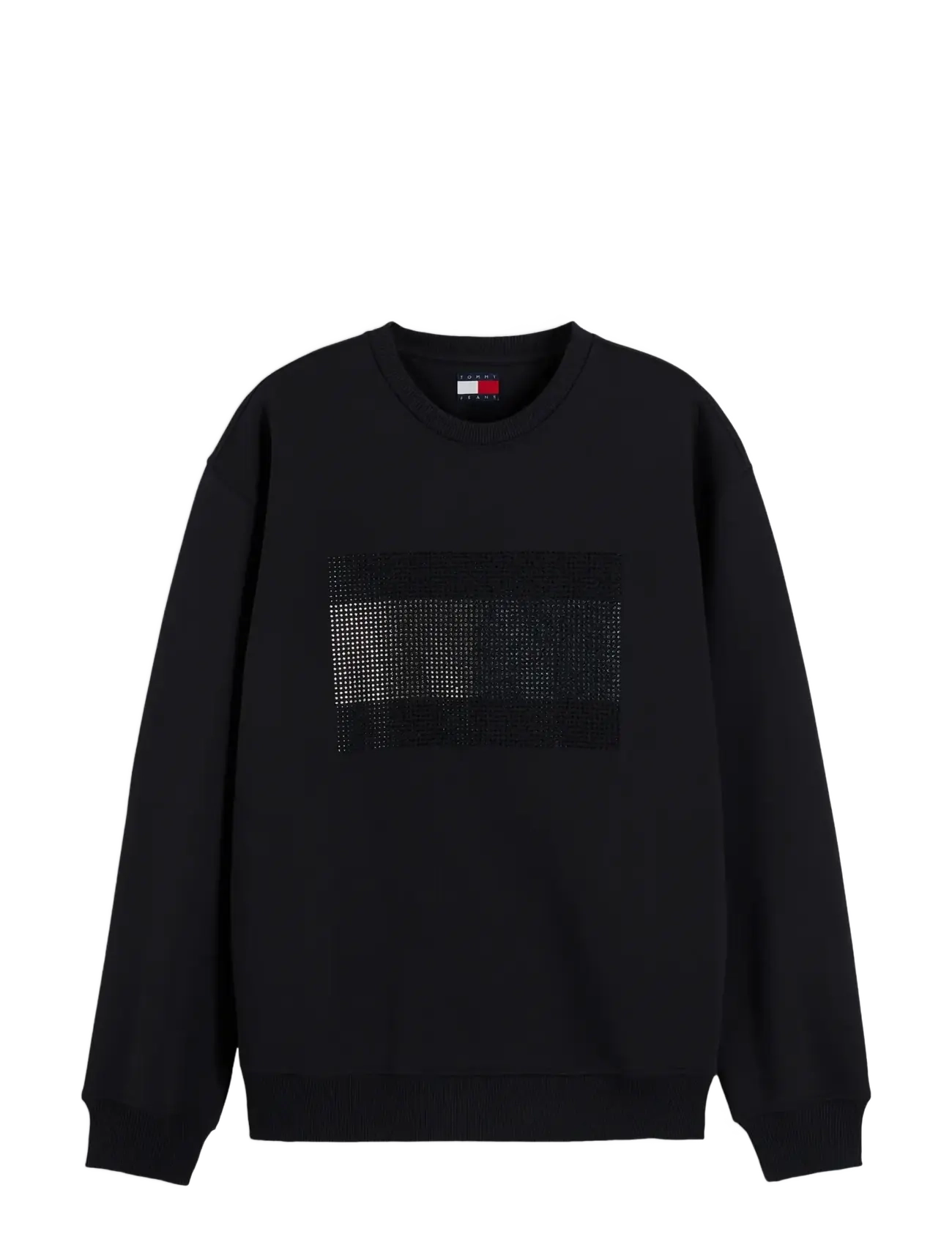 Tommy Jeans Tjw Flag Bling Sweatshirt, Damen, Flaggen Sweatshirt, Schwarz, Gr.L