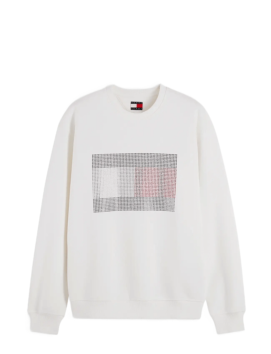 Tommy Jeans - TJW FLAG BLING SWEATSHIRT - sweatshirts - ecru - 0