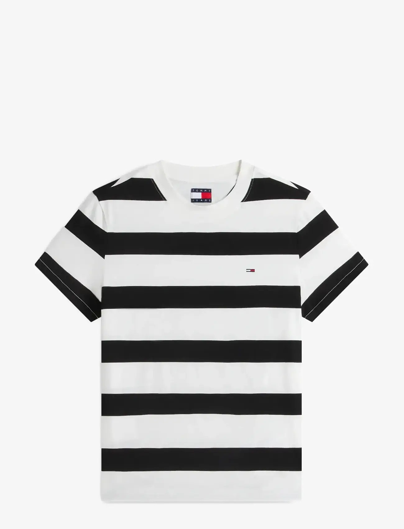 Tommy Jeans - TJW REG S FLAG JERSEY SS TEE EXT - t-shirts - black   stripe - 1
