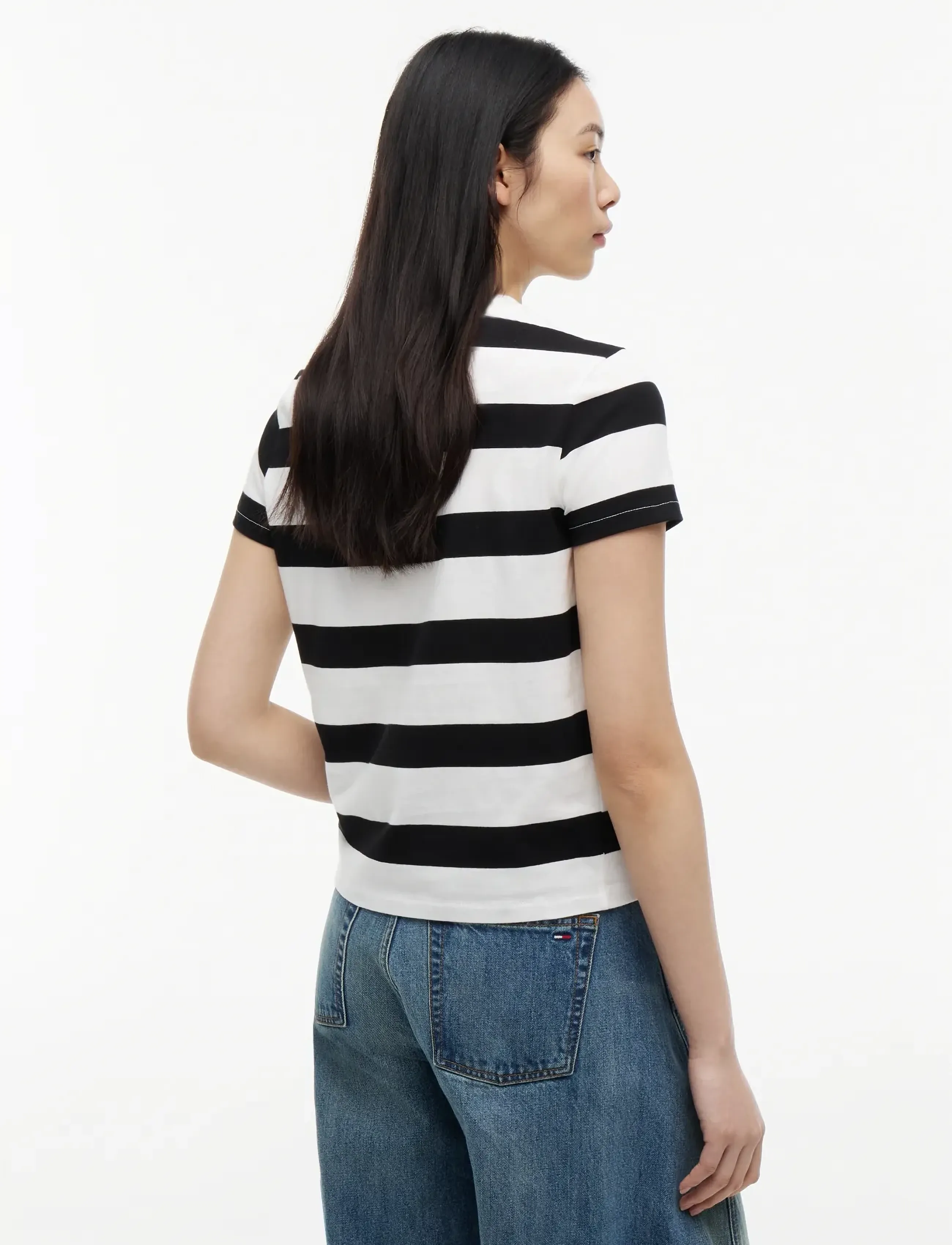 Tommy Jeans - TJW REG S FLAG JERSEY SS TEE EXT - t-shirts - black   stripe - 2